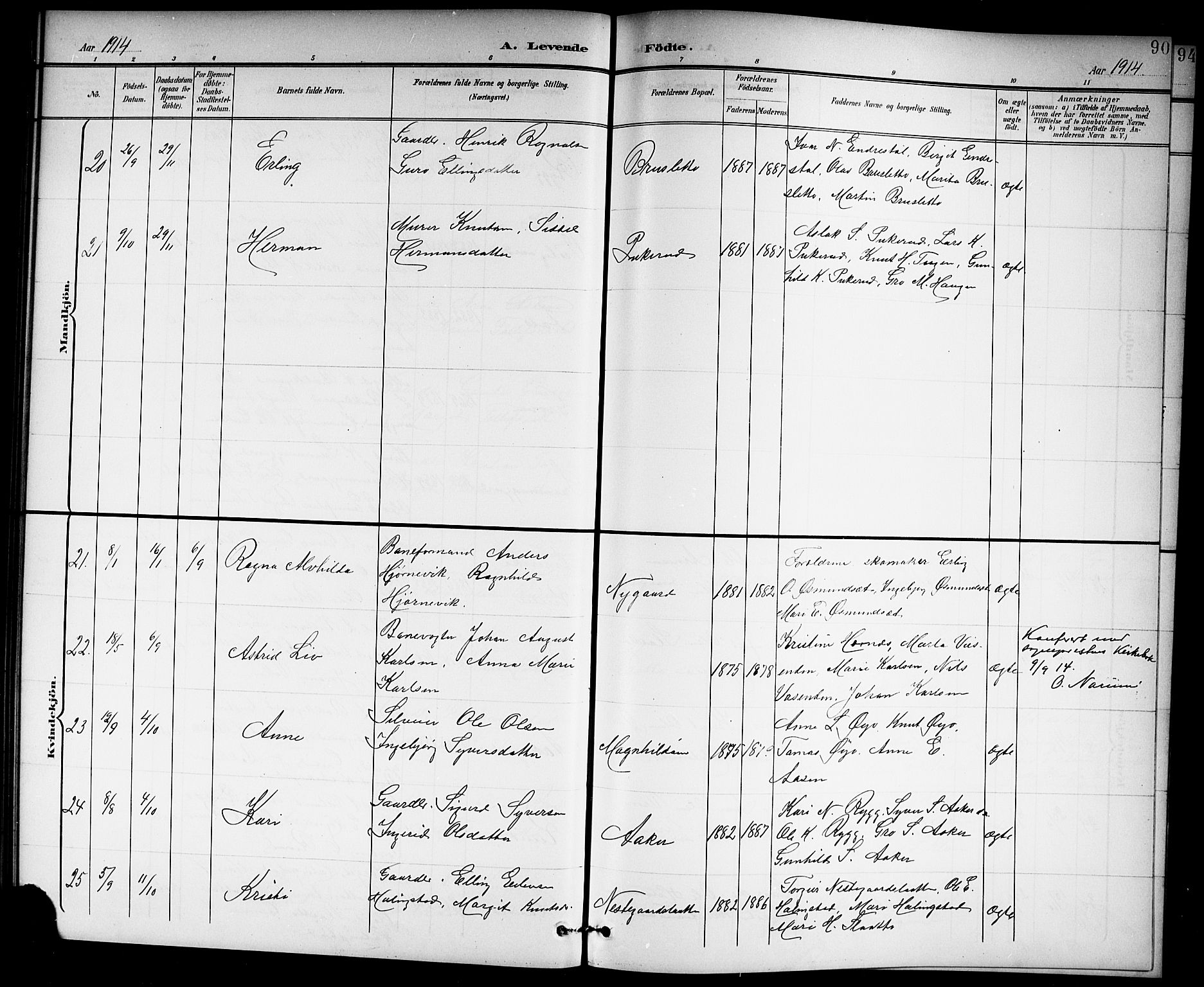 Hol kirkebøker, AV/SAKO-A-227/G/Ga/L0001: Parish register (copy) no. I 1, 1900-1919, p. 90