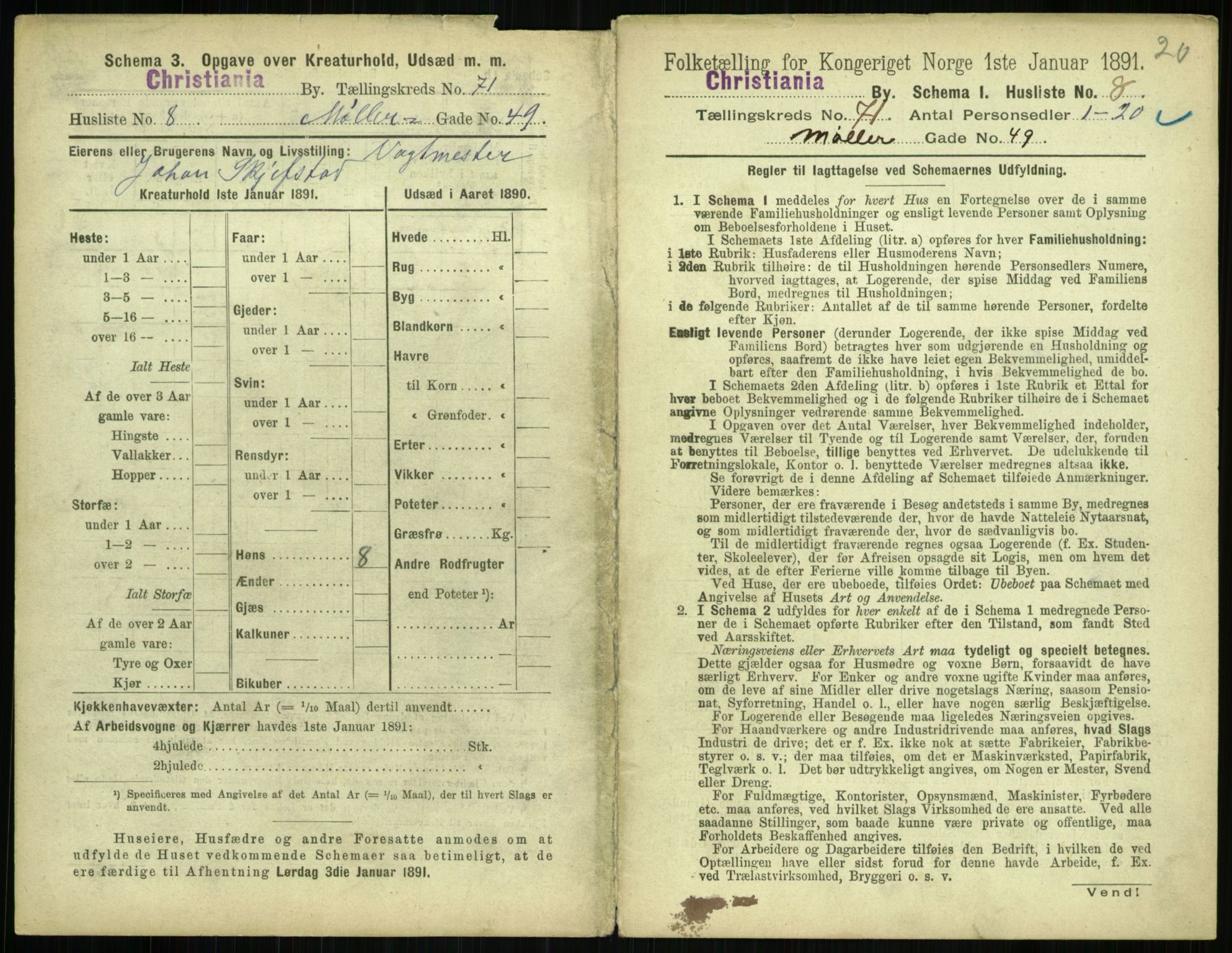 RA, 1891 census for 0301 Kristiania, 1891, p. 38919