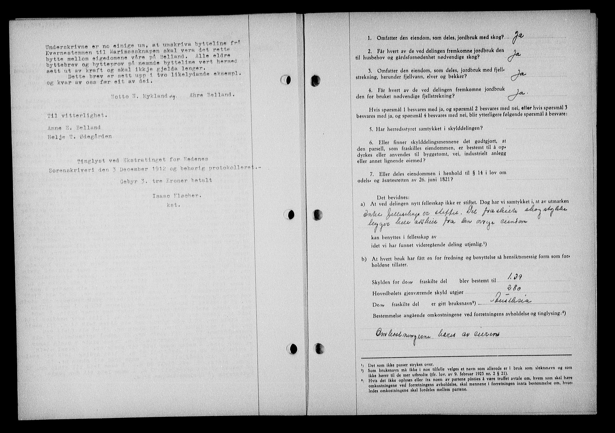 Nedenes sorenskriveri, AV/SAK-1221-0006/G/Gb/Gba/L0048: Mortgage book no. A-II, 1940-1941, Diary no: : 1197/1940