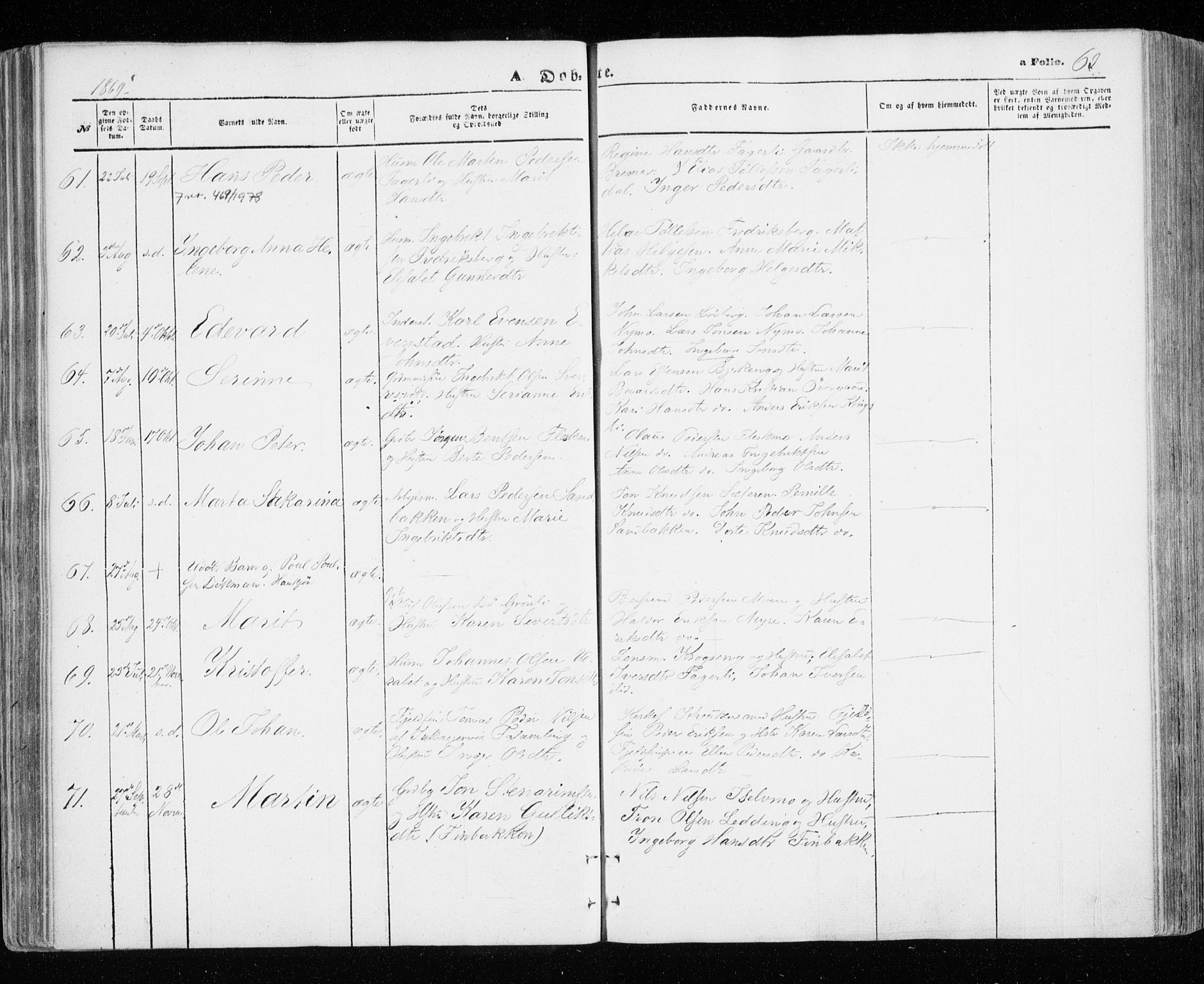 Målselv sokneprestembete, AV/SATØ-S-1311/G/Ga/Gaa/L0004kirke: Parish register (official) no. 4, 1863-1872, p. 63