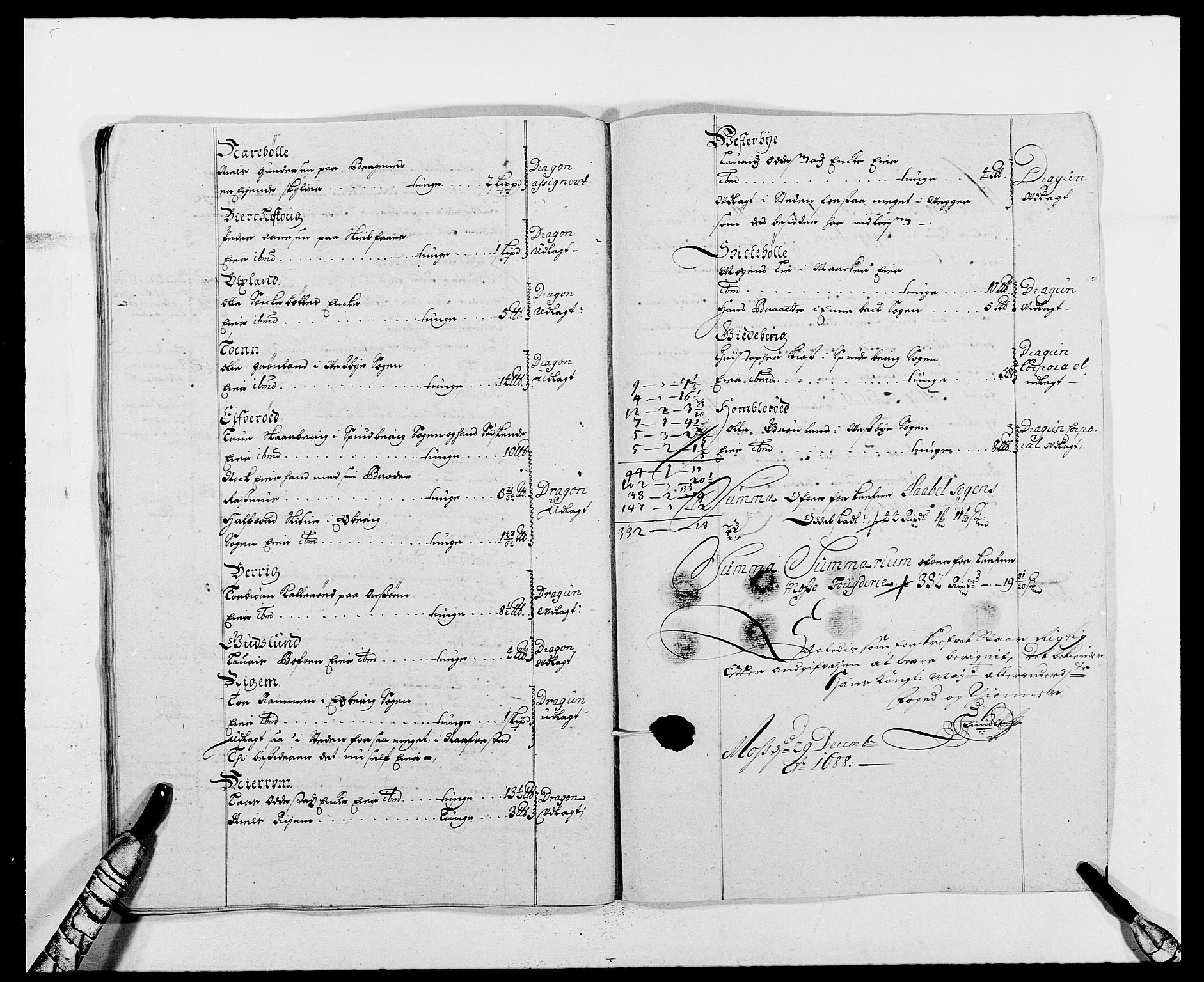 Rentekammeret inntil 1814, Reviderte regnskaper, Fogderegnskap, AV/RA-EA-4092/R02/L0106: Fogderegnskap Moss og Verne kloster, 1688-1691, p. 121