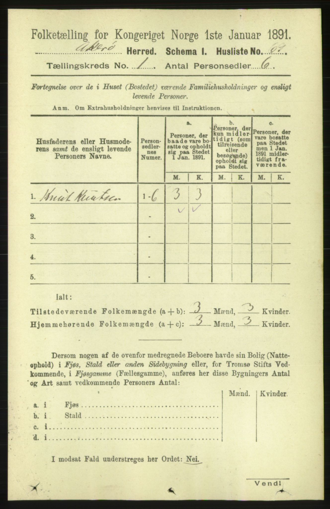 RA, 1891 census for 1545 Aukra, 1891, p. 90