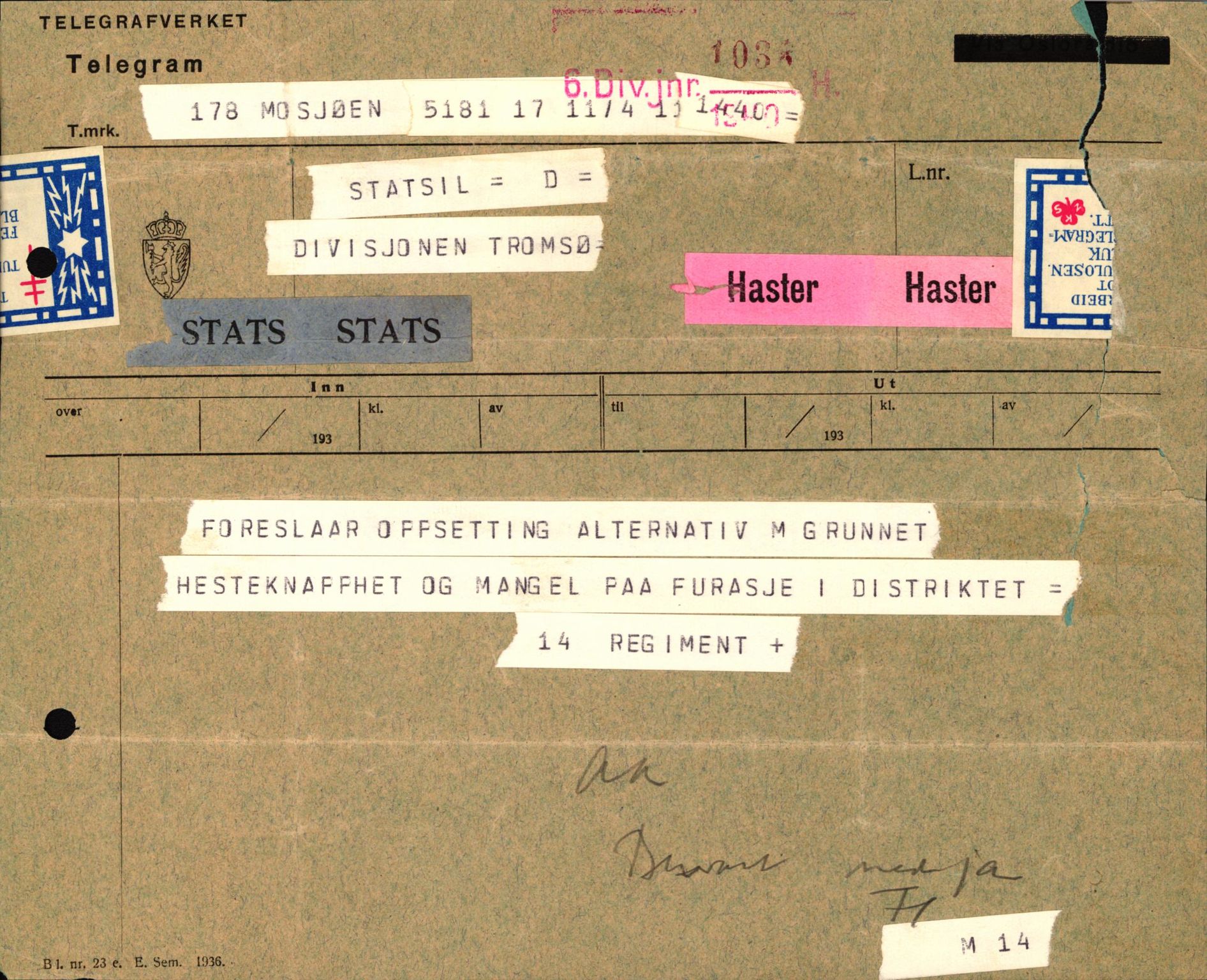 Forsvaret, Forsvarets krigshistoriske avdeling, AV/RA-RAFA-2017/Y/Yb/L0122: II-C-11-600  -  6. Divisjon med avdelinger, 1940, p. 46