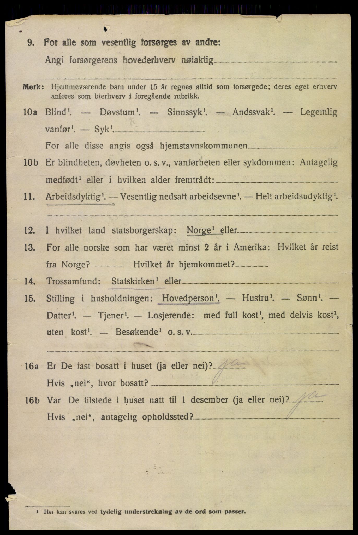 SAK, 1920 census for Sør-Audnedal, 1920, p. 2996