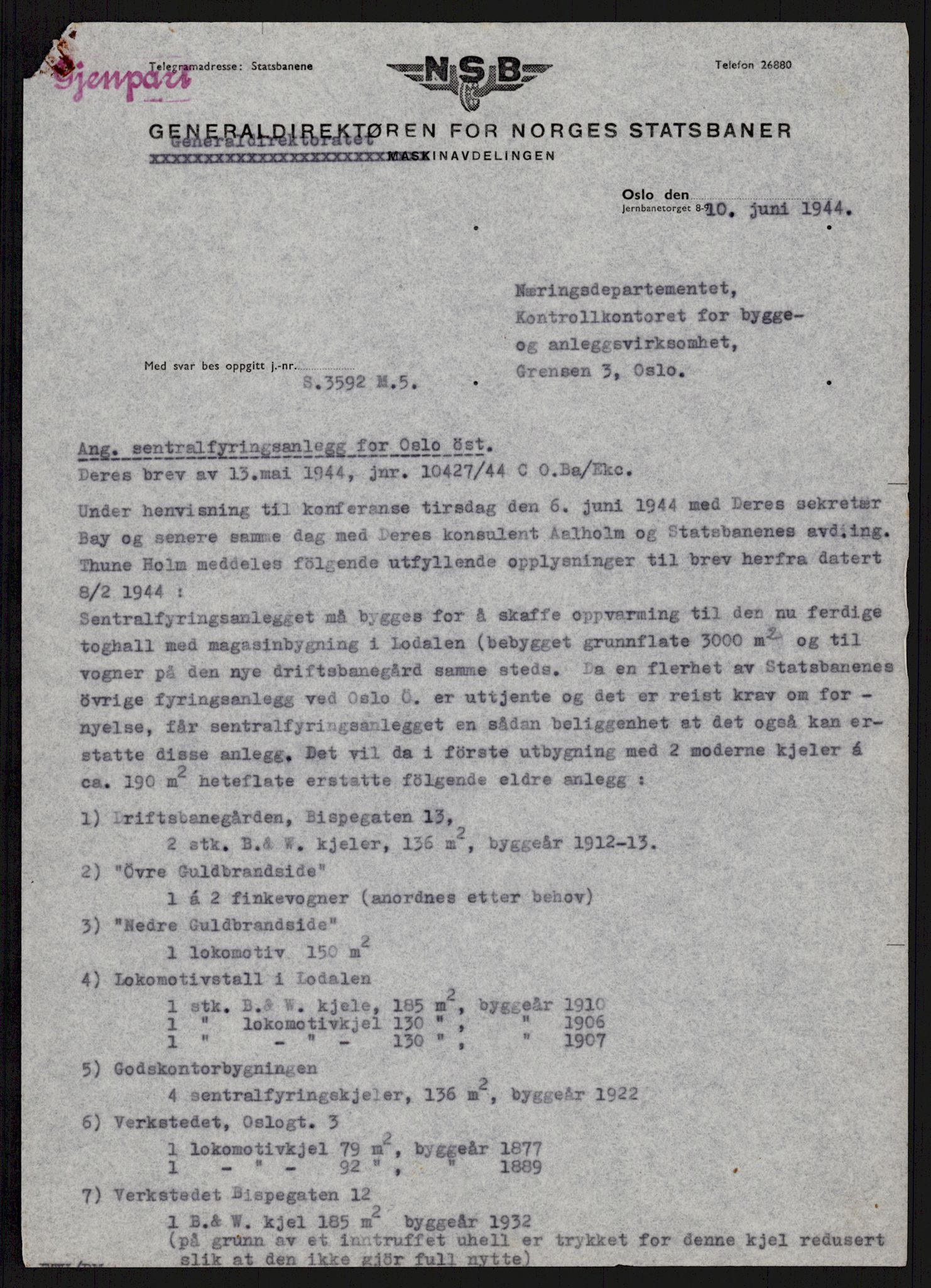 Direktoratet for industriforsyning, Sekretariatet, AV/RA-S-4153/D/Df/L0055: 9. Metallkontoret, 1940-1945, p. 93