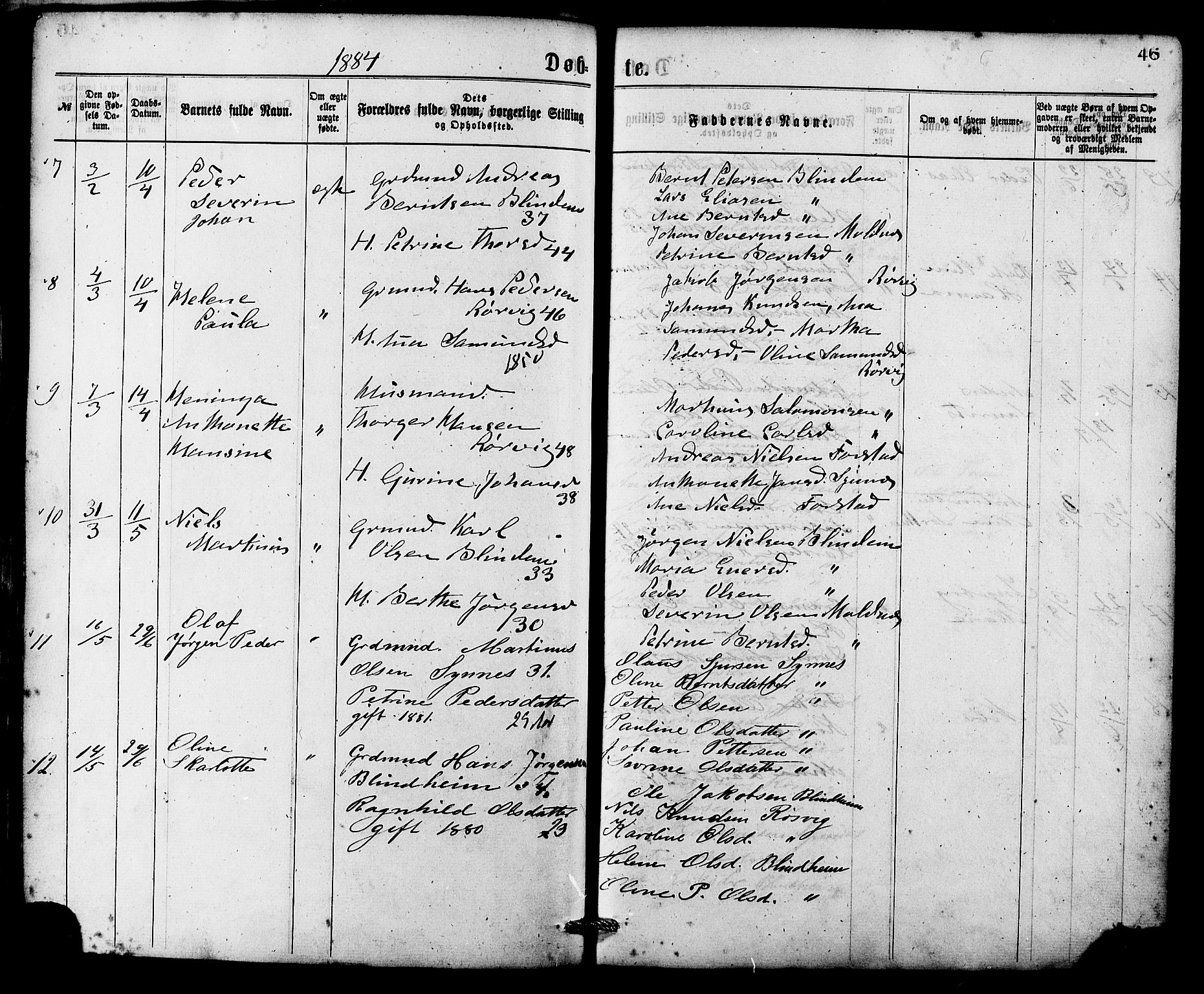 Ministerialprotokoller, klokkerbøker og fødselsregistre - Møre og Romsdal, SAT/A-1454/537/L0519: Parish register (official) no. 537A03, 1876-1889, p. 46