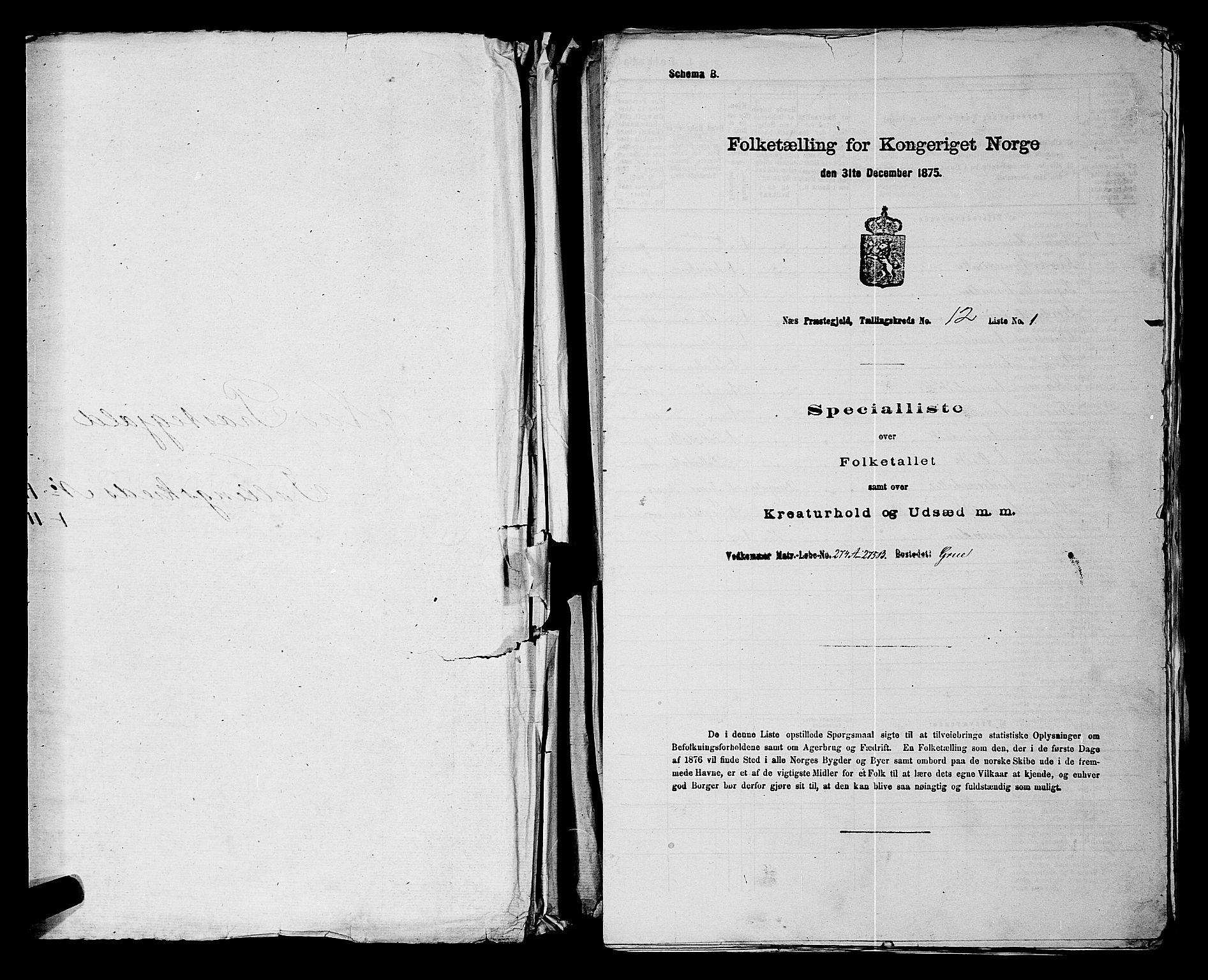 RA, 1875 census for 0236P Nes, 1875, p. 2037