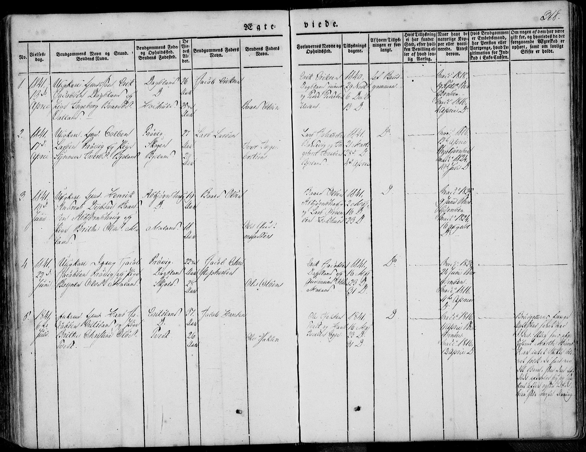 Skjold sokneprestkontor, AV/SAST-A-101847/H/Ha/Haa/L0006: Parish register (official) no. A 6.1, 1835-1858, p. 318