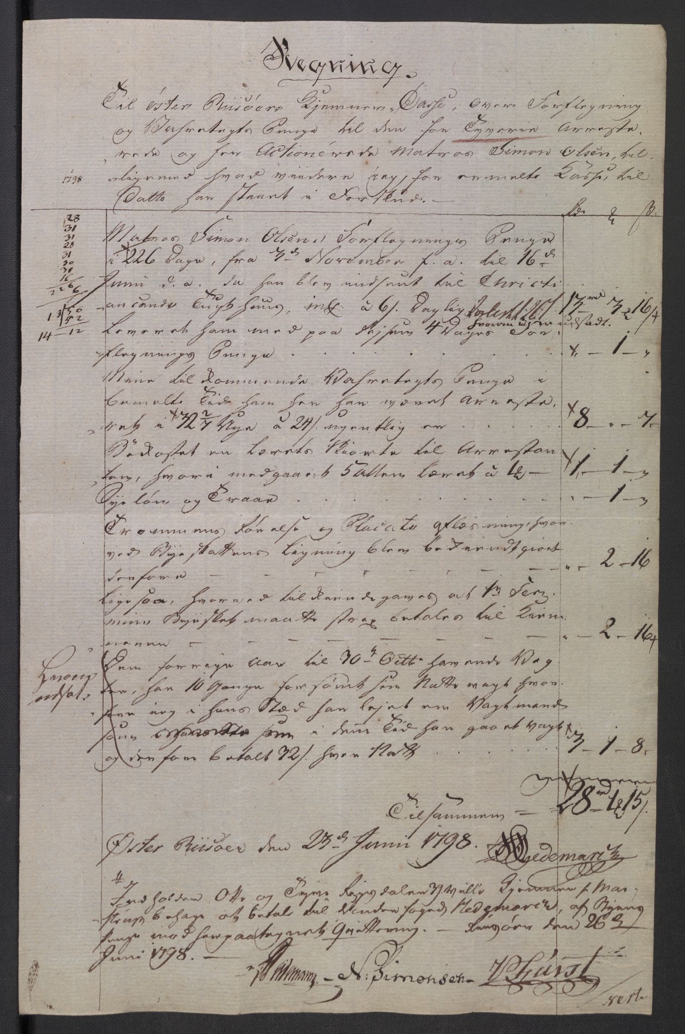 Danske Kanselli 1800-1814, AV/RA-EA-3024/K/Kk/Kka/Kkac/L0235: Kjøpstadregnskap Øster Risør, 1796-1800, p. 401