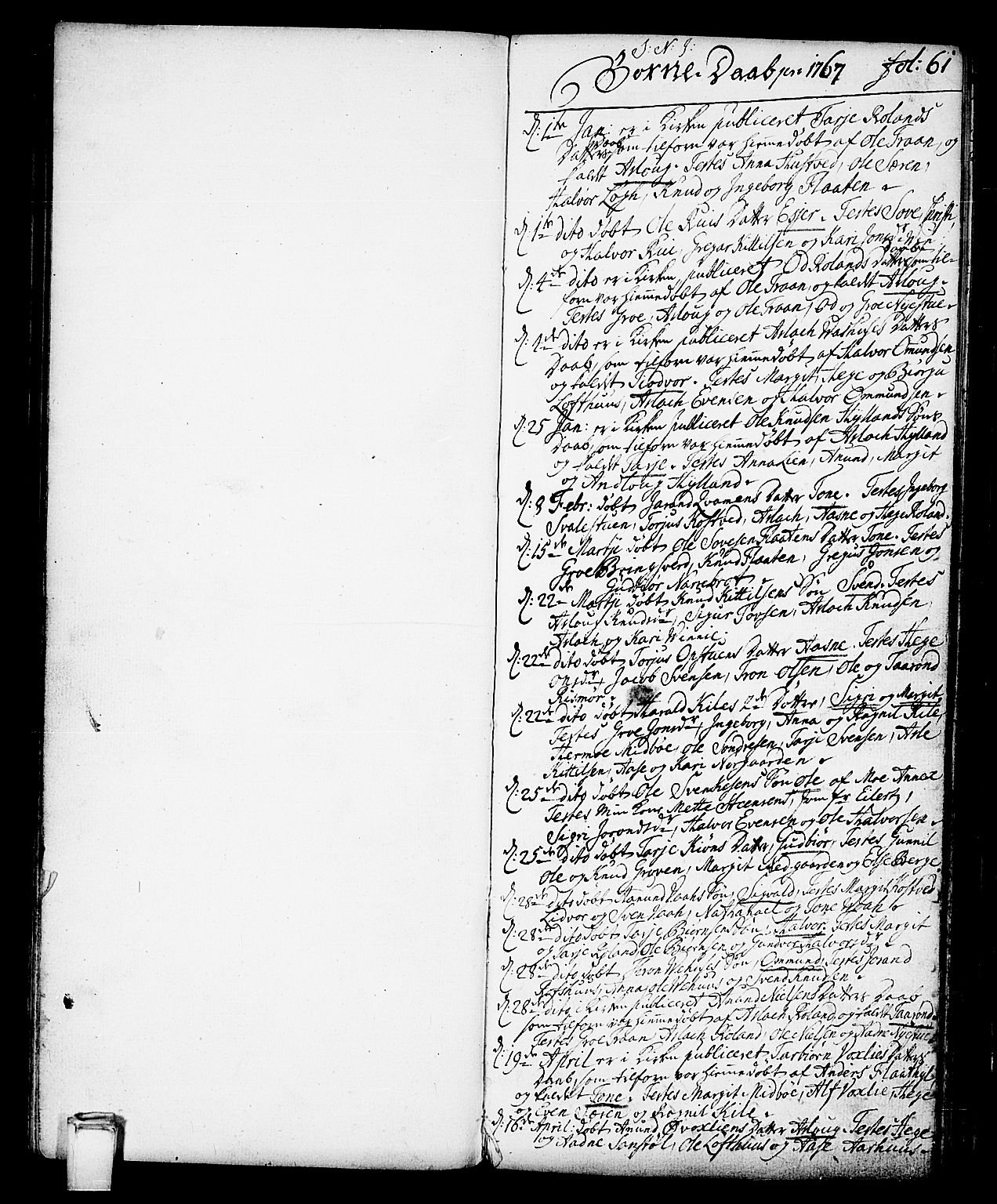 Vinje kirkebøker, SAKO/A-312/F/Fa/L0002: Parish register (official) no. I 2, 1767-1814, p. 61