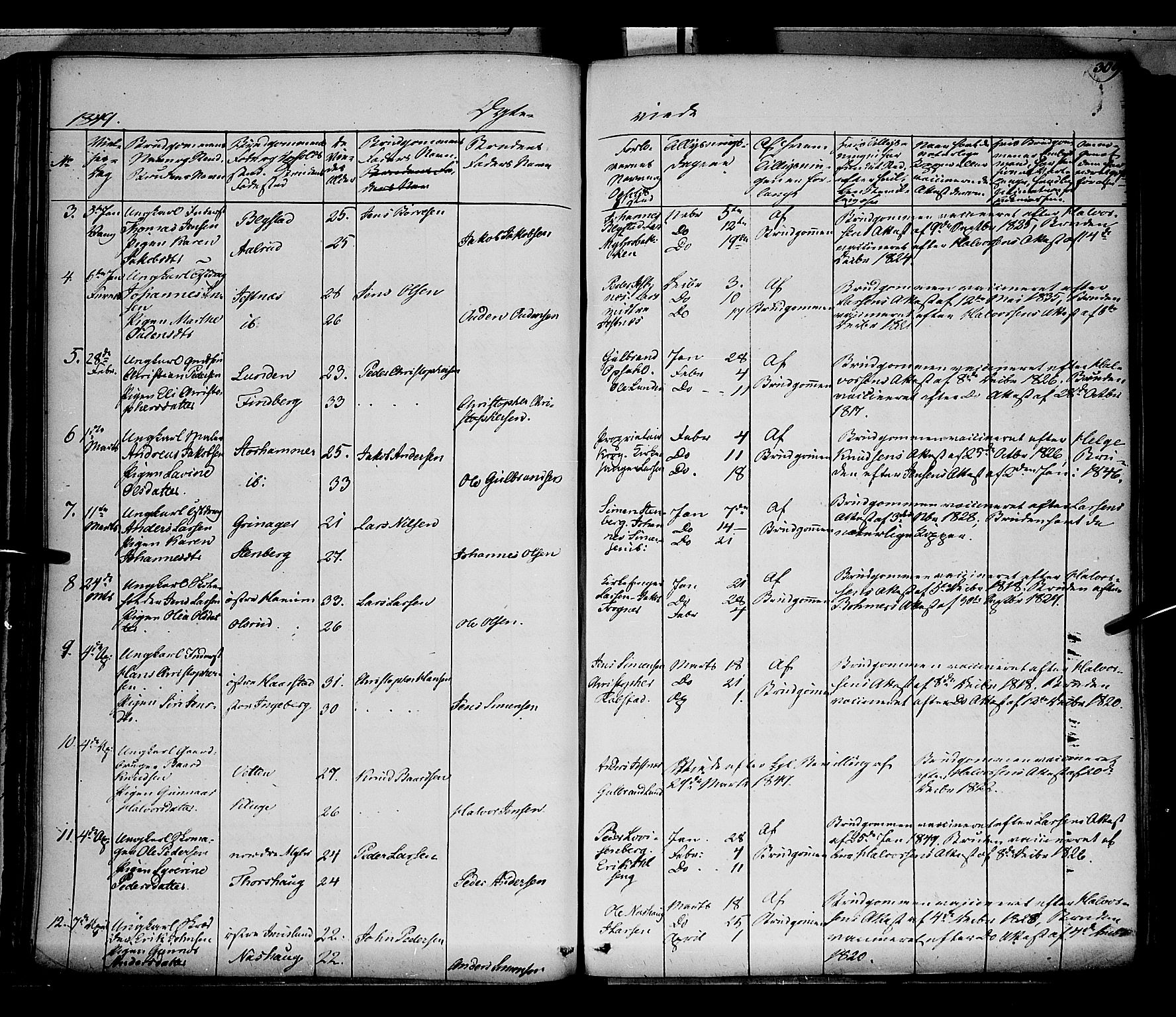 Vang prestekontor, Hedmark, SAH/PREST-008/H/Ha/Haa/L0010: Parish register (official) no. 10, 1841-1855, p. 309