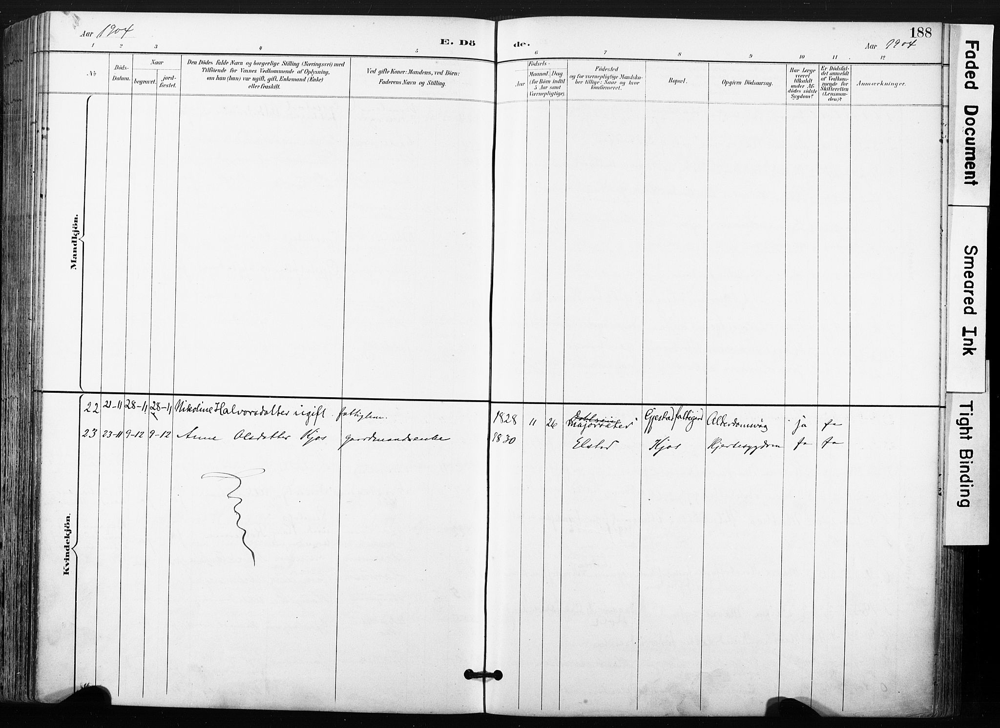 Ullensaker prestekontor Kirkebøker, SAO/A-10236a/F/Fb/L0002: Parish register (official) no. II 2, 1894-1909, p. 188
