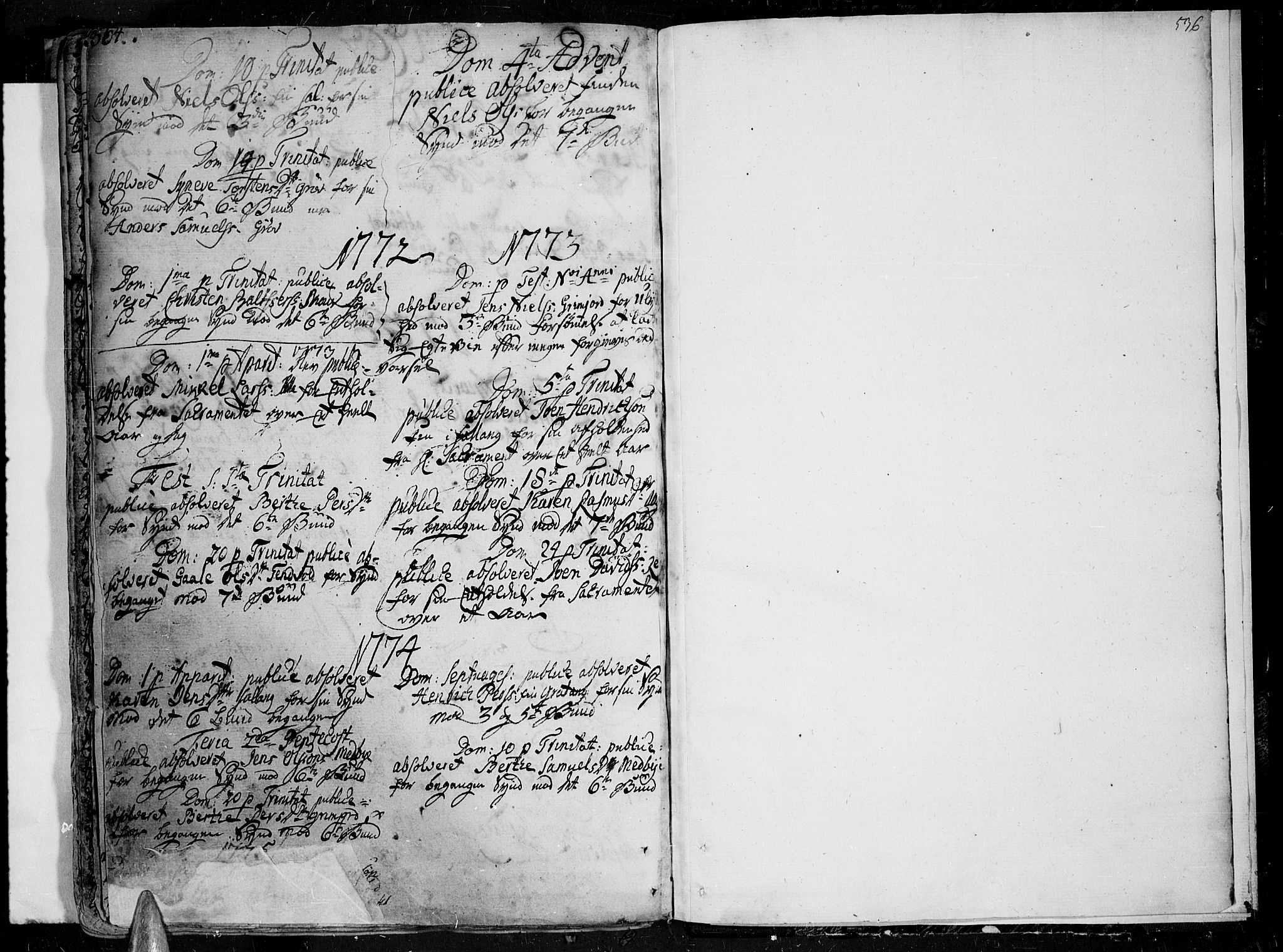 Ibestad sokneprestembete, SATØ/S-0077/H/Ha/Haa/L0002kirke: Parish register (official) no. 2, 1751-1775, p. 564-565
