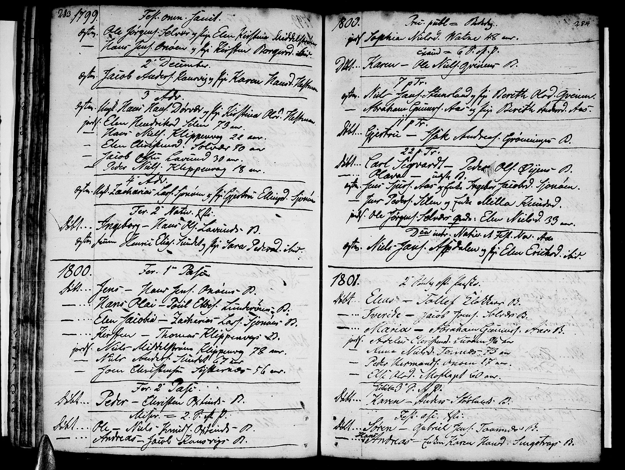 Ministerialprotokoller, klokkerbøker og fødselsregistre - Nordland, AV/SAT-A-1459/839/L0563: Parish register (official) no. 839A01 /1, 1767-1824, p. 283-284