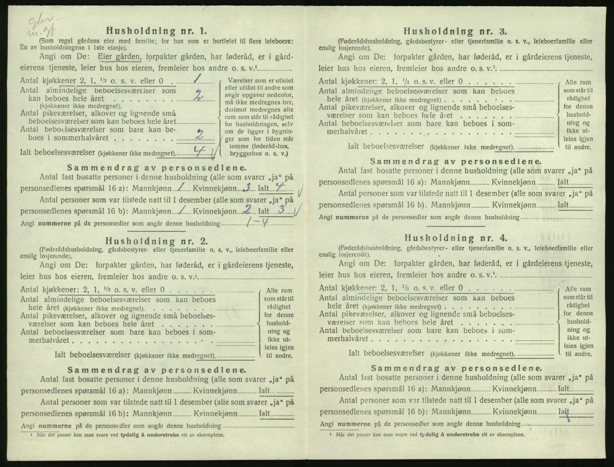 SAK, 1920 census for Gyland, 1920, p. 57