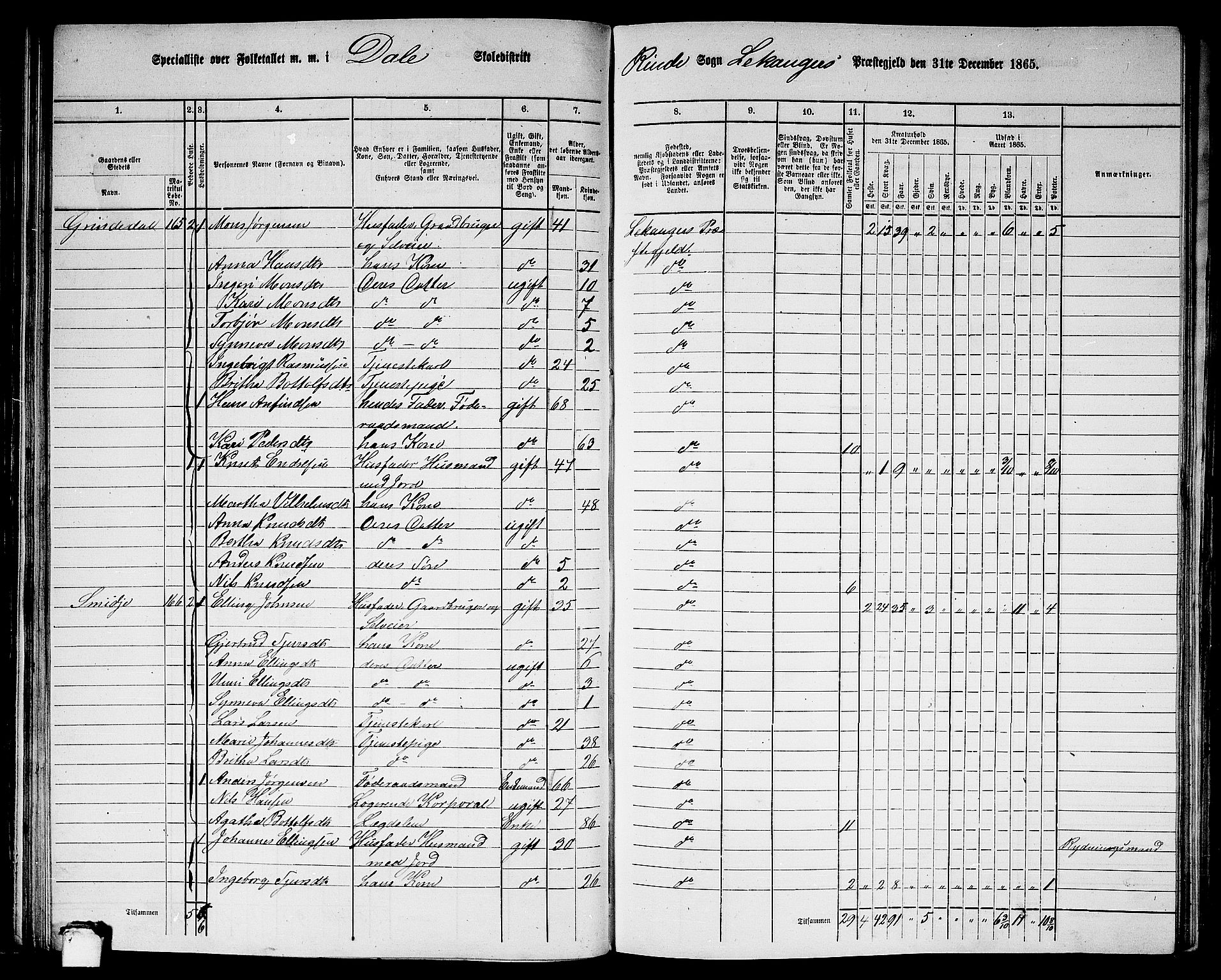 RA, 1865 census for Leikanger, 1865, p. 81