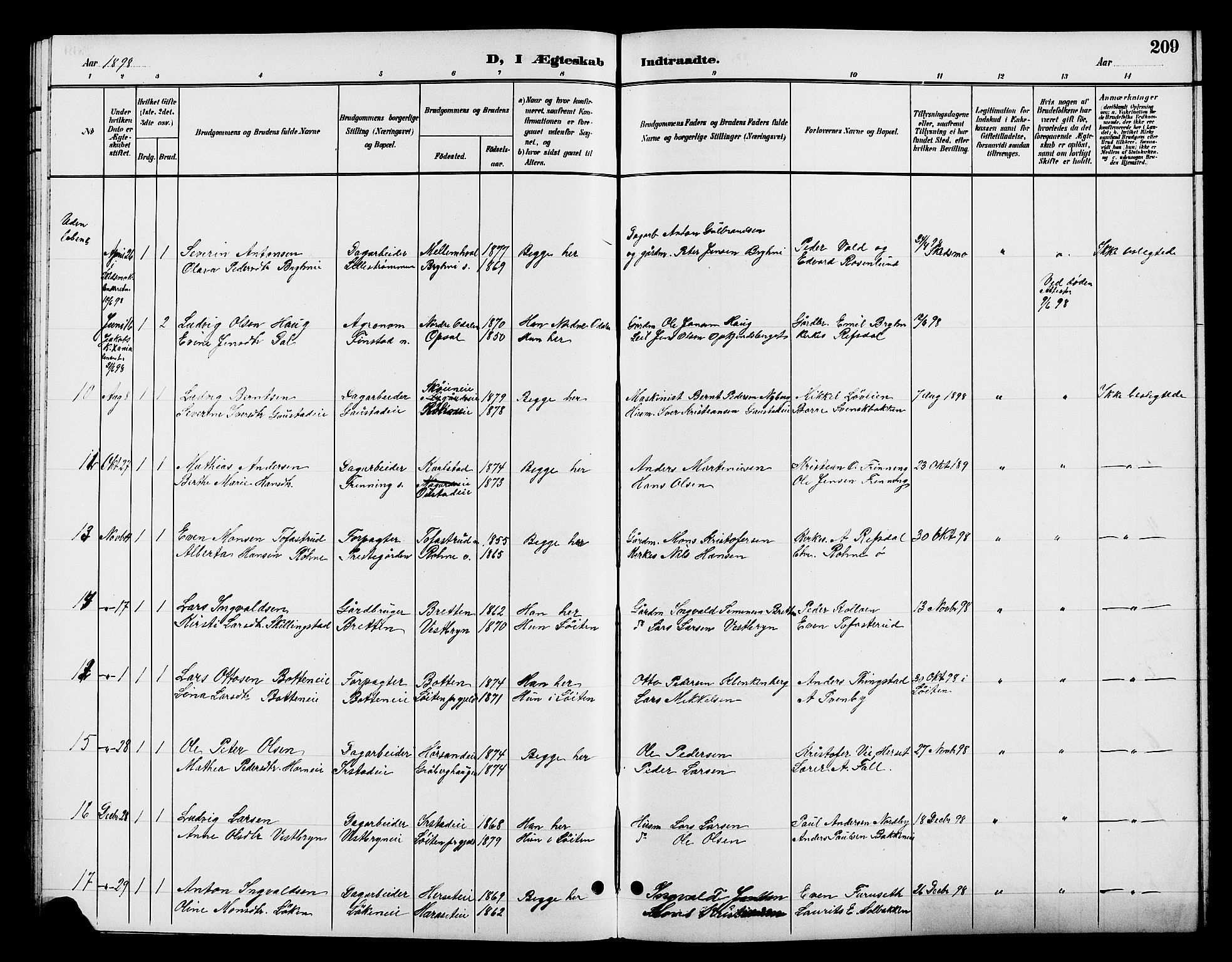 Romedal prestekontor, AV/SAH-PREST-004/L/L0012: Parish register (copy) no. 12, 1896-1914, p. 209