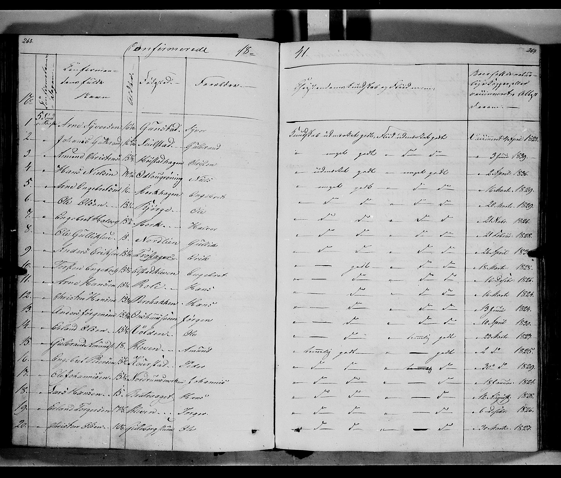 Ringebu prestekontor, AV/SAH-PREST-082/H/Ha/Haa/L0005: Parish register (official) no. 5, 1839-1848, p. 268-269