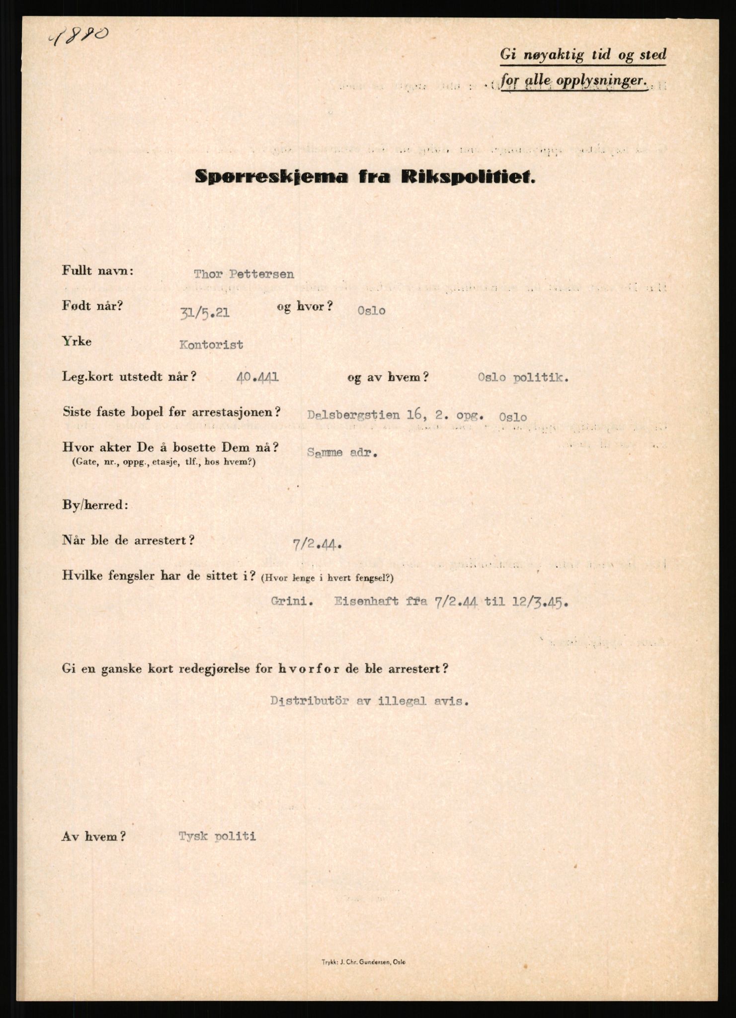 Rikspolitisjefen, AV/RA-S-1560/L/L0014: Pettersen, Aksel - Savosnick, Ernst, 1940-1945, p. 151