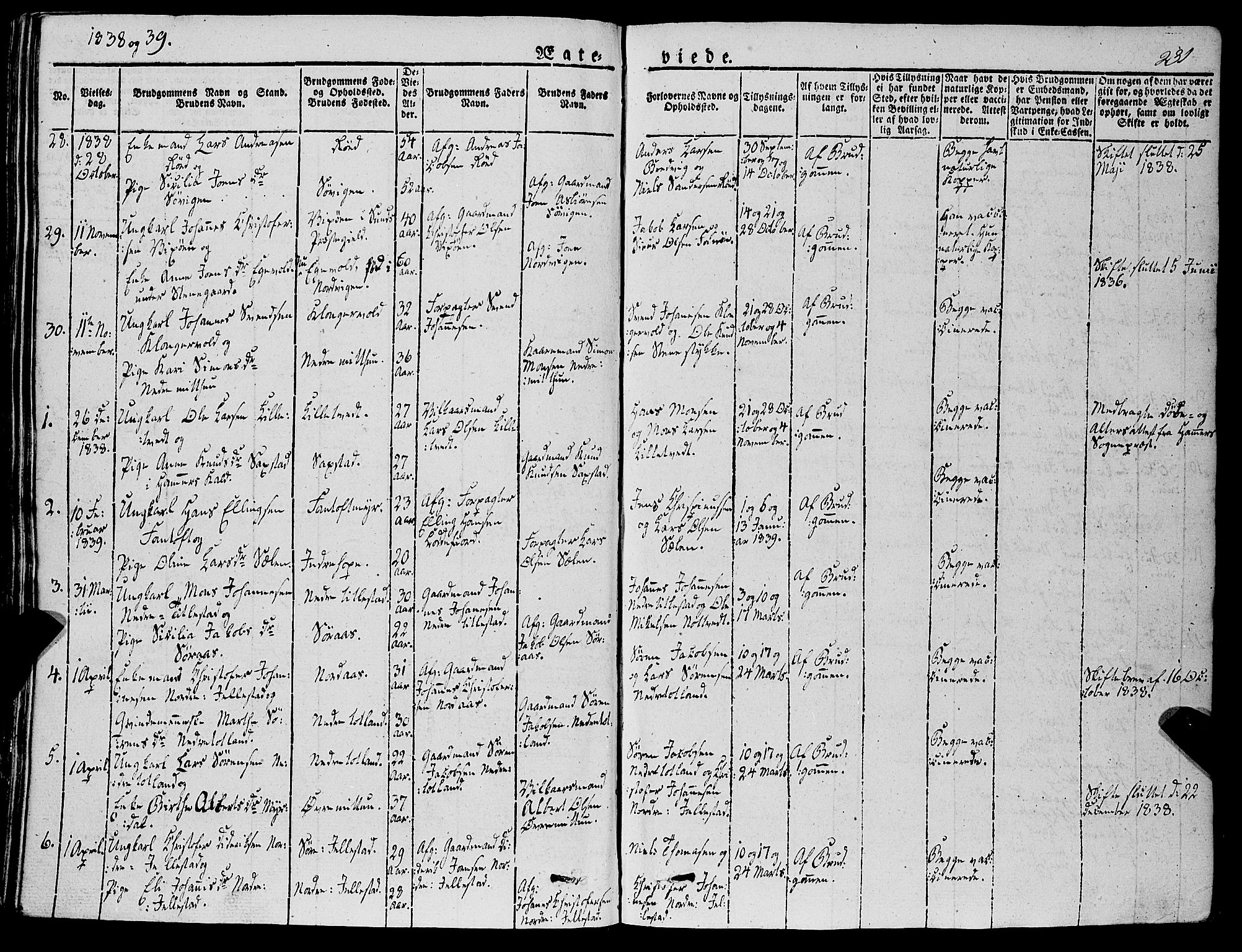 Fana Sokneprestembete, SAB/A-75101/H/Haa/Haaa/L0008: Parish register (official) no. A 8, 1829-1851, p. 231