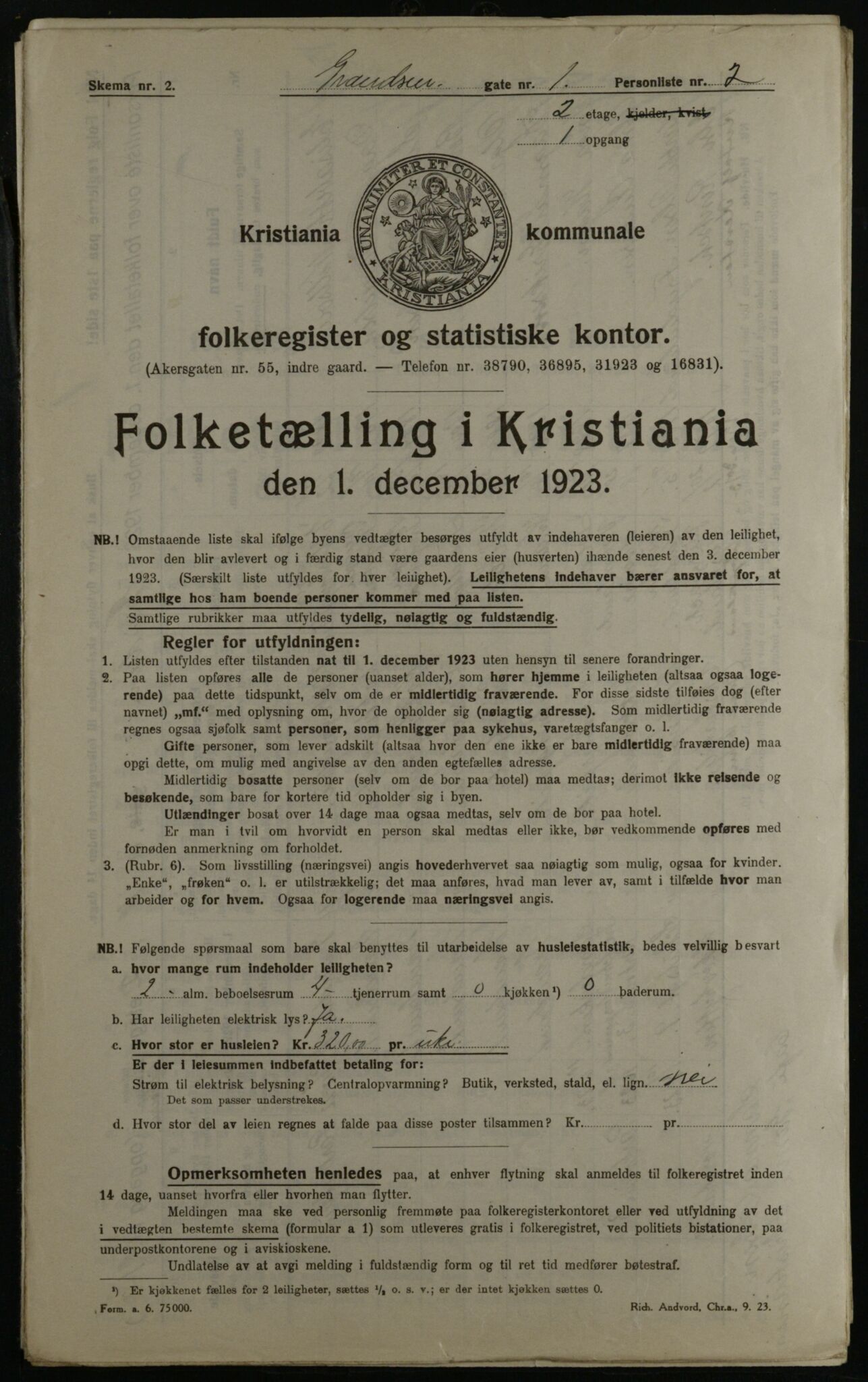 OBA, Municipal Census 1923 for Kristiania, 1923, p. 33588