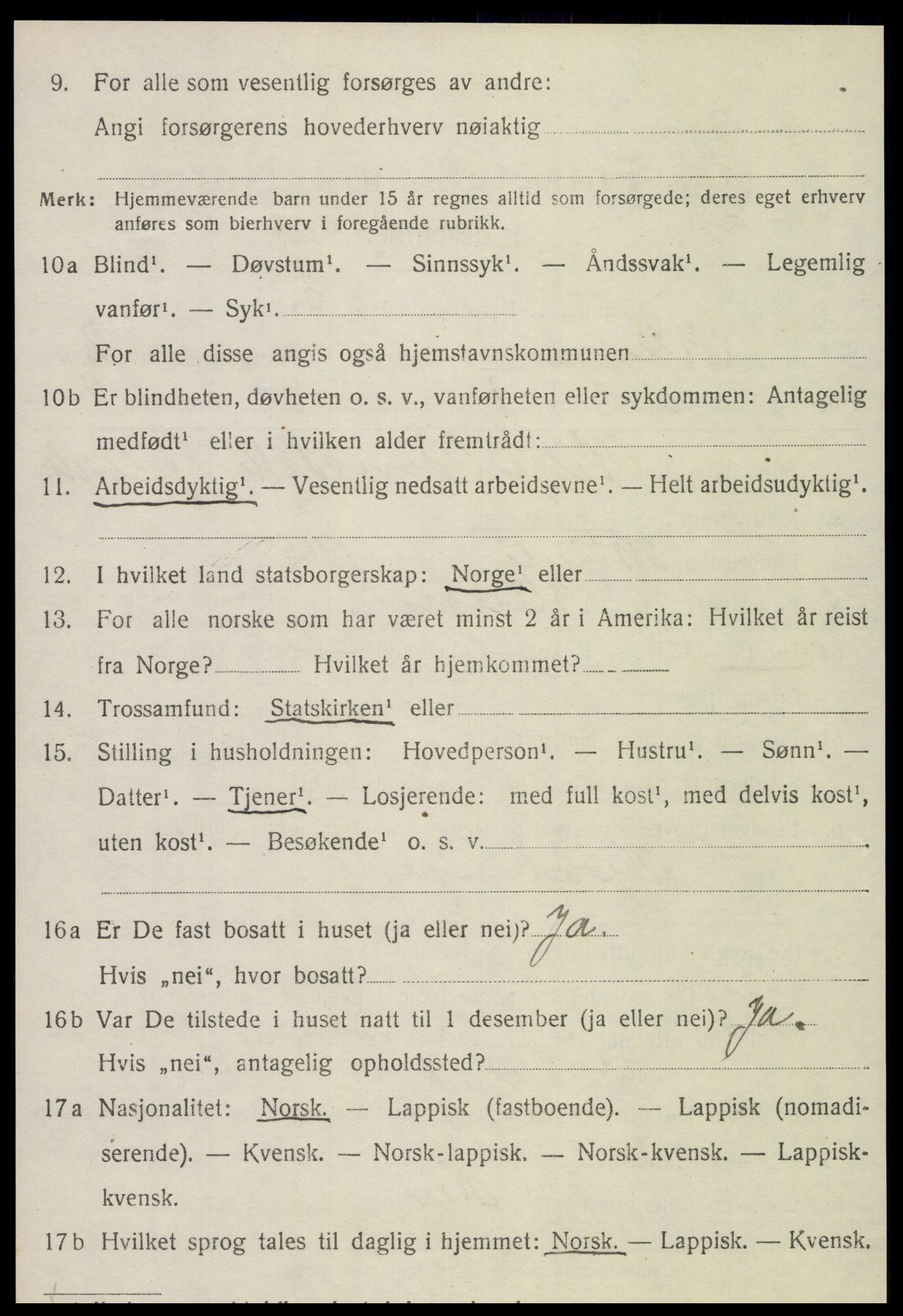 SAT, 1920 census for Klinga, 1920, p. 1442