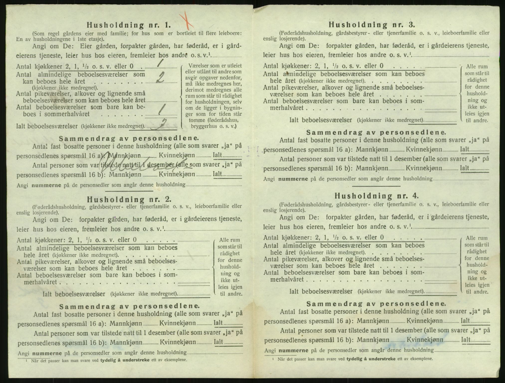 SAK, 1920 census for Herefoss, 1920, p. 229