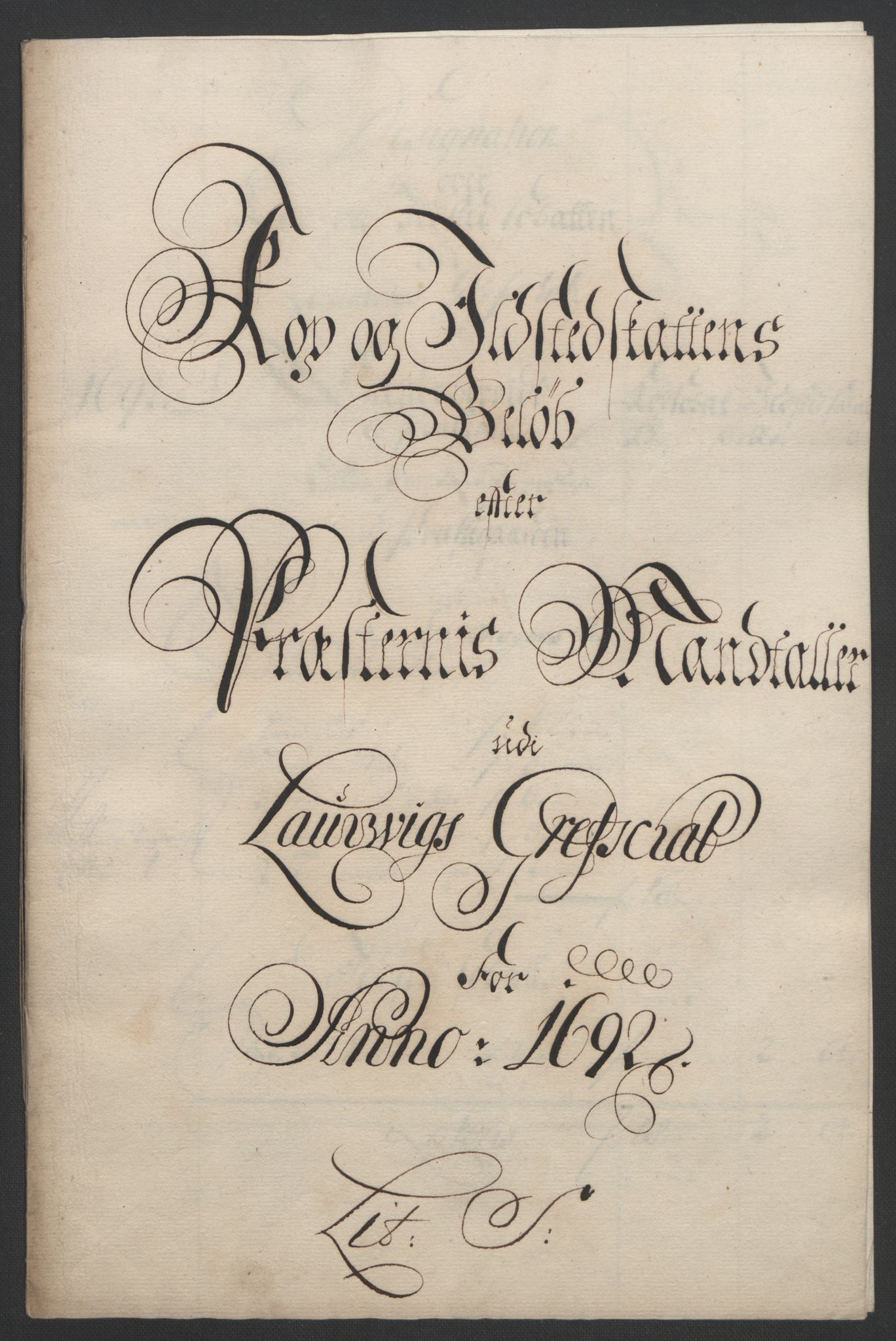 Rentekammeret inntil 1814, Reviderte regnskaper, Fogderegnskap, RA/EA-4092/R33/L1973: Fogderegnskap Larvik grevskap, 1692, p. 126