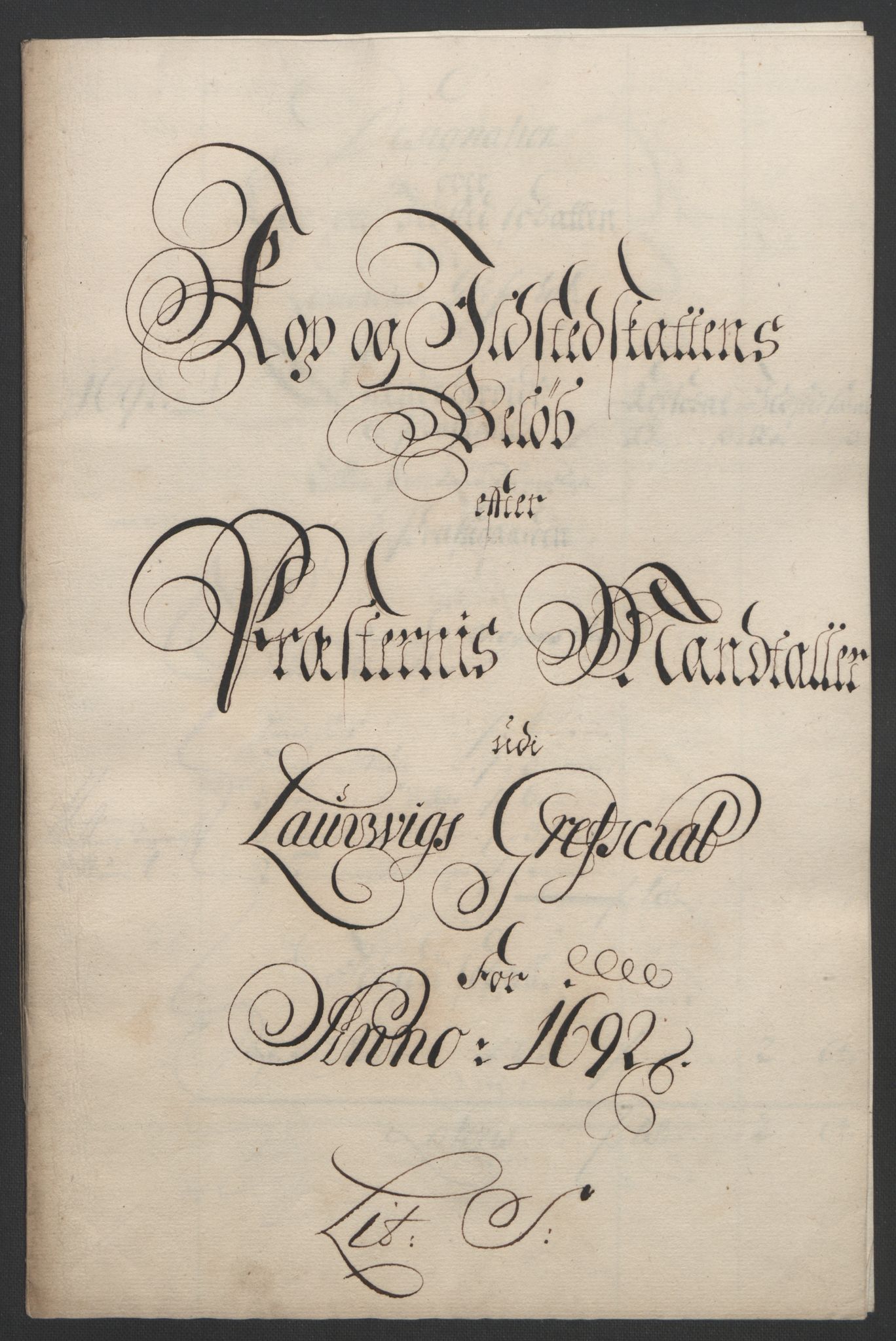 Rentekammeret inntil 1814, Reviderte regnskaper, Fogderegnskap, AV/RA-EA-4092/R33/L1973: Fogderegnskap Larvik grevskap, 1692, p. 126