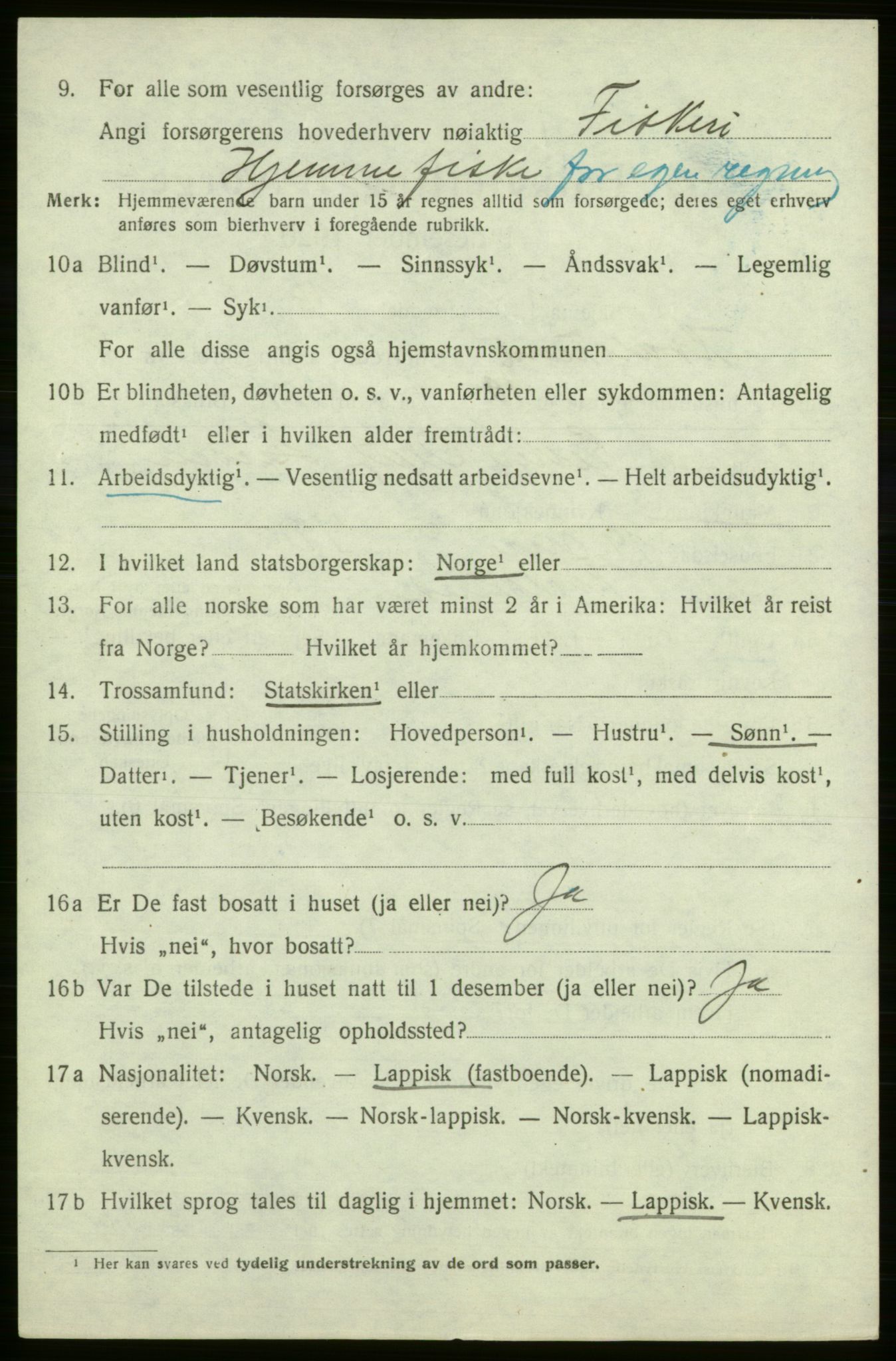 SATØ, 1920 census for , 1920, p. 2877