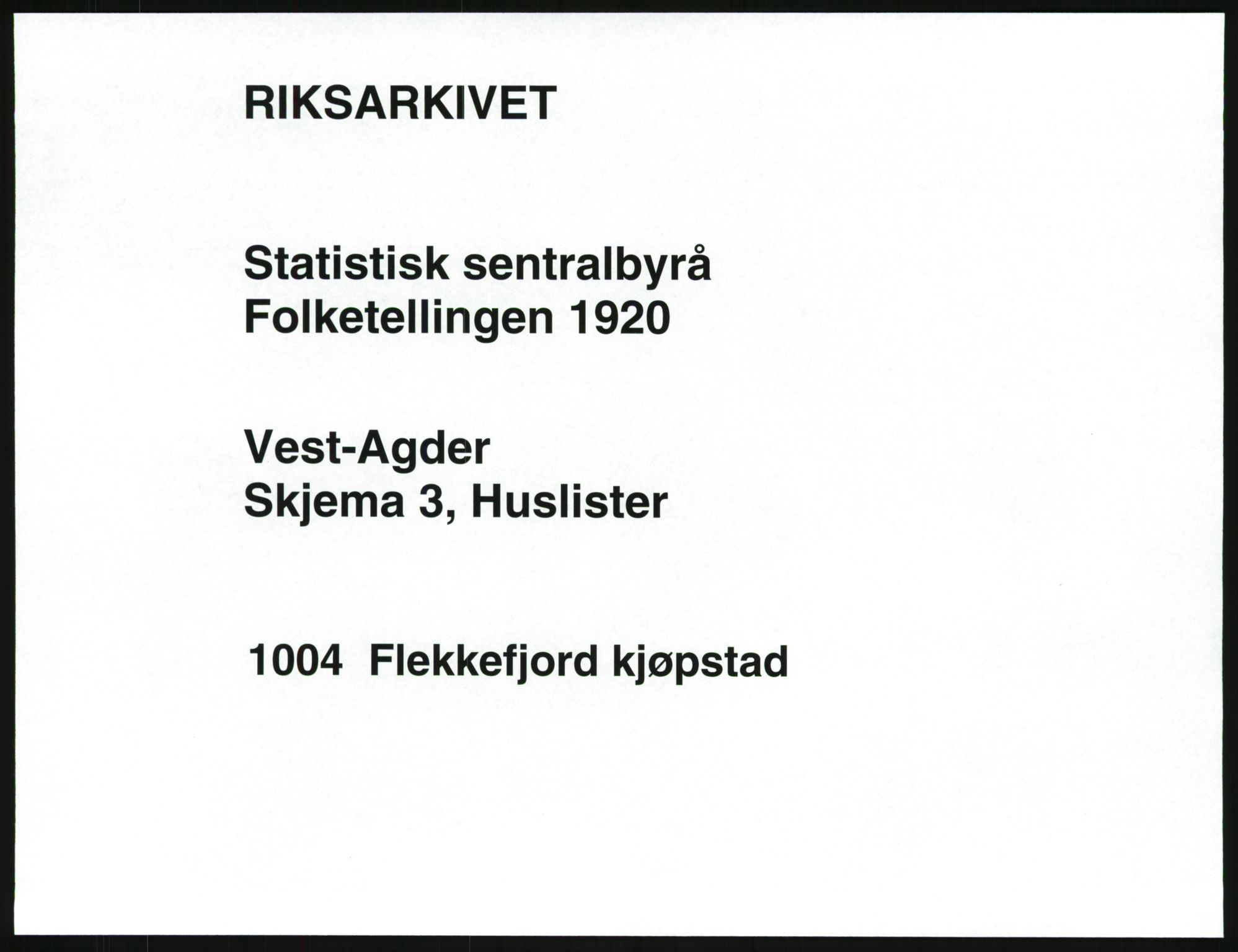 SAK, 1920 census for Flekkefjord, 1920, p. 28