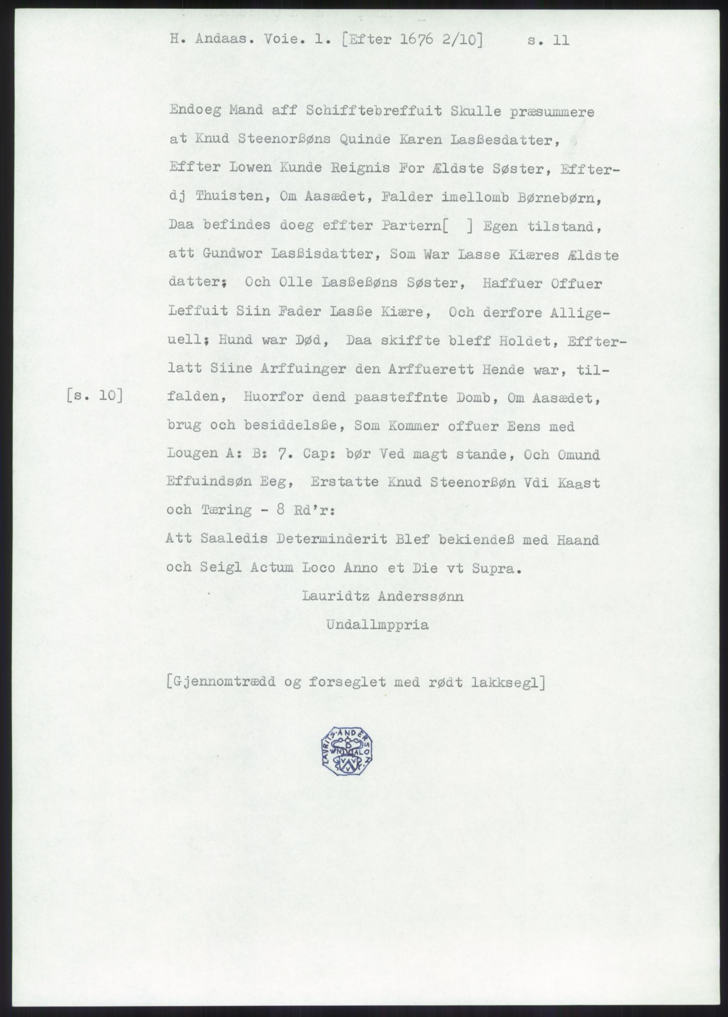 Samlinger til kildeutgivelse, Diplomavskriftsamlingen, AV/RA-EA-4053/H/Ha, p. 525