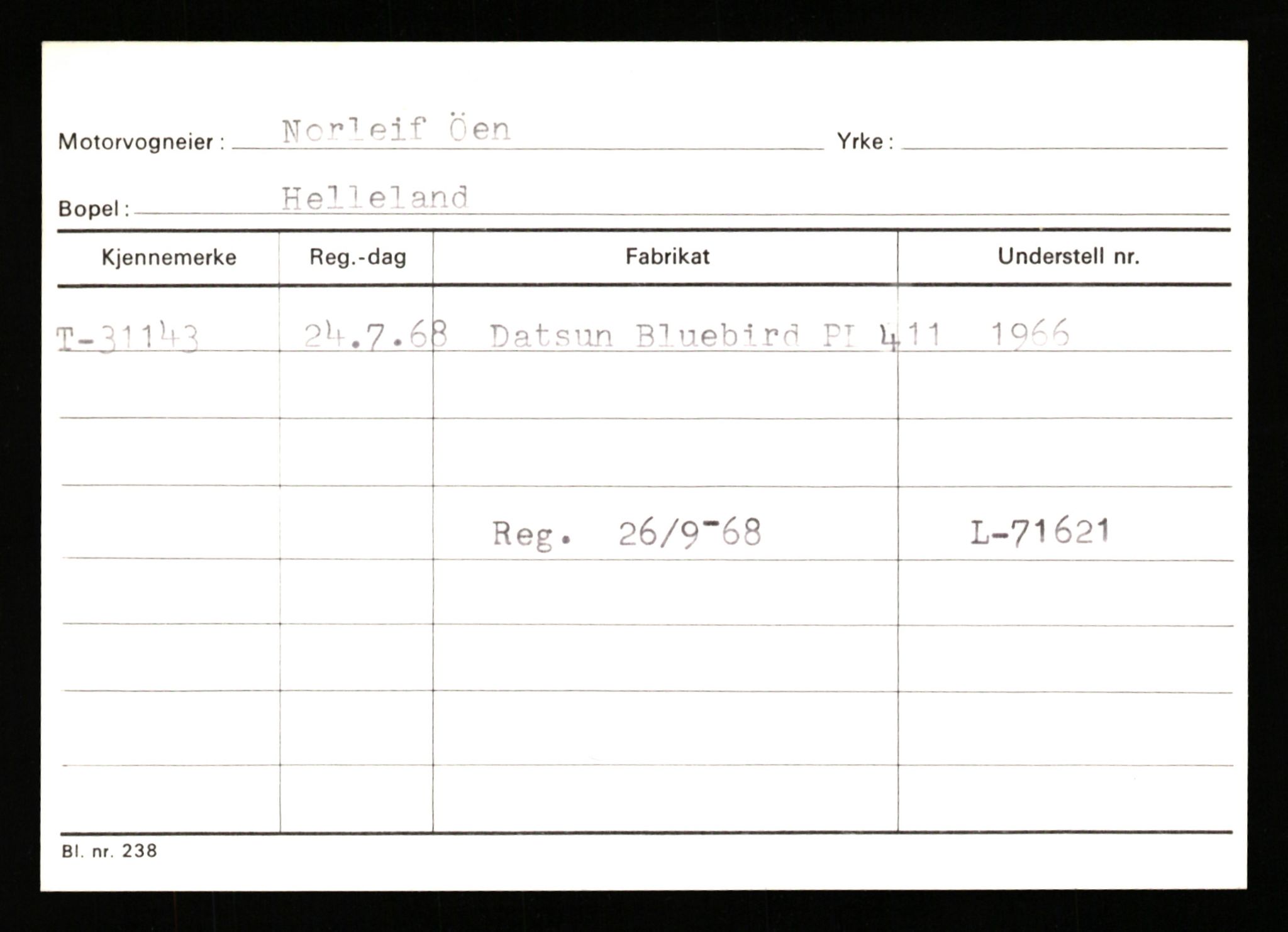 Stavanger trafikkstasjon, AV/SAST-A-101942/0/G/L0005: Registreringsnummer: 23000 - 34245, 1930-1971, p. 2467