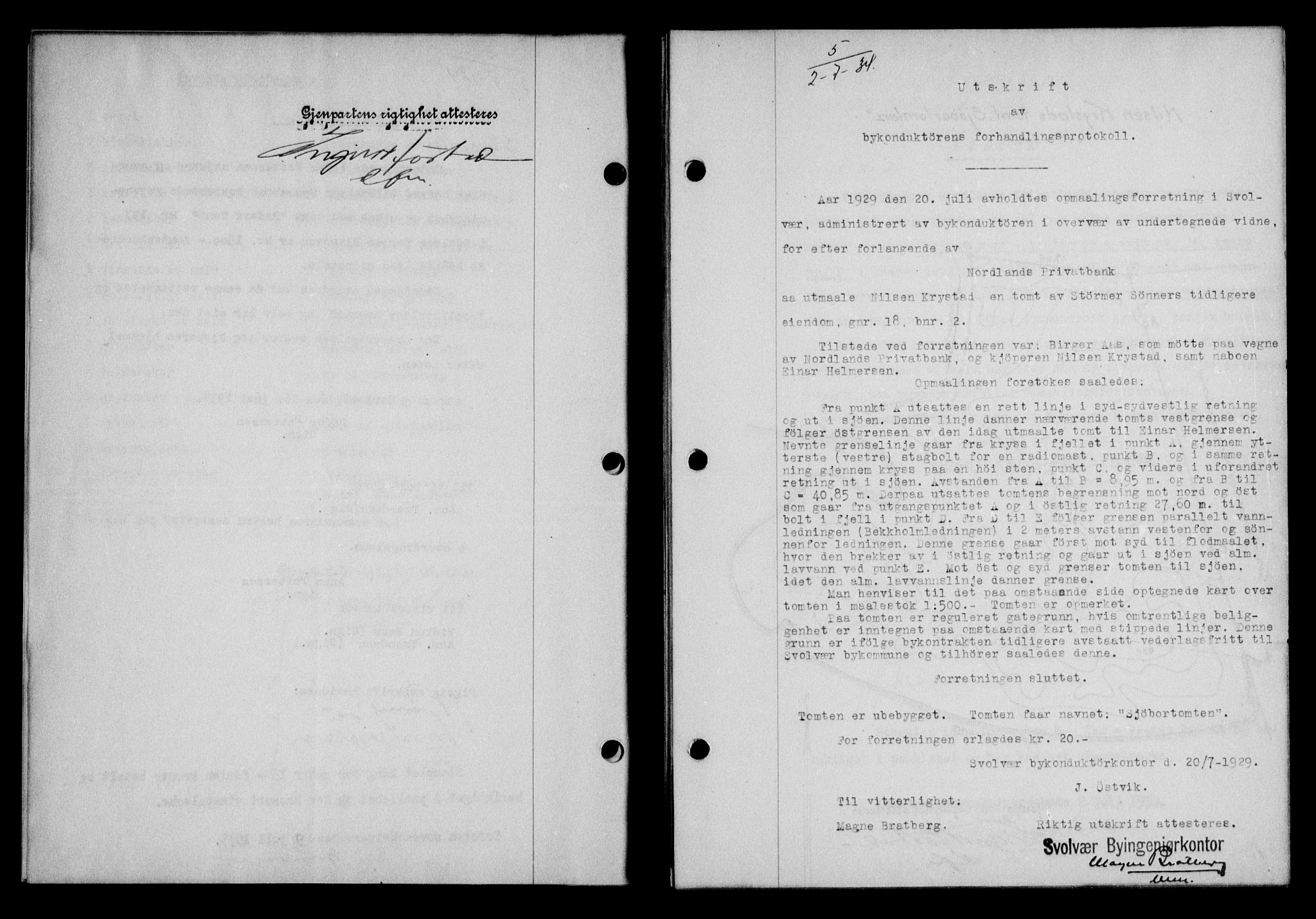 Lofoten sorenskriveri, SAT/A-0017/1/2/2C/L0030b: Mortgage book no. 30b, 1934-1934, Deed date: 02.07.1934