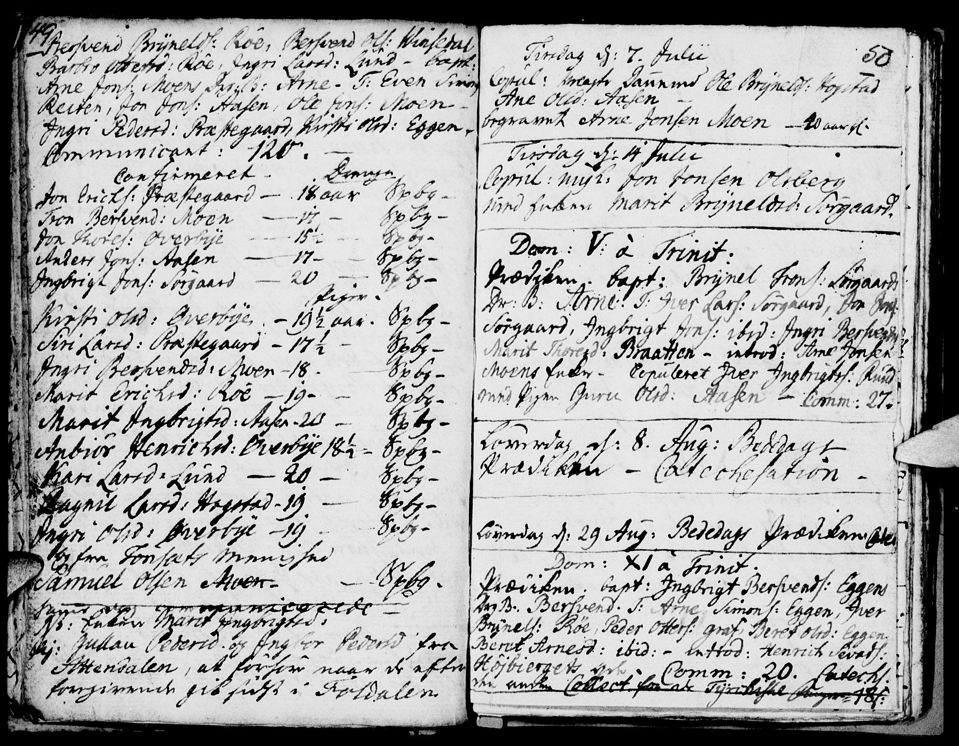 Tynset prestekontor, SAH/PREST-058/H/Ha/Haa/L0005: Parish register (official) no. 5, 1761-1776, p. 49-50