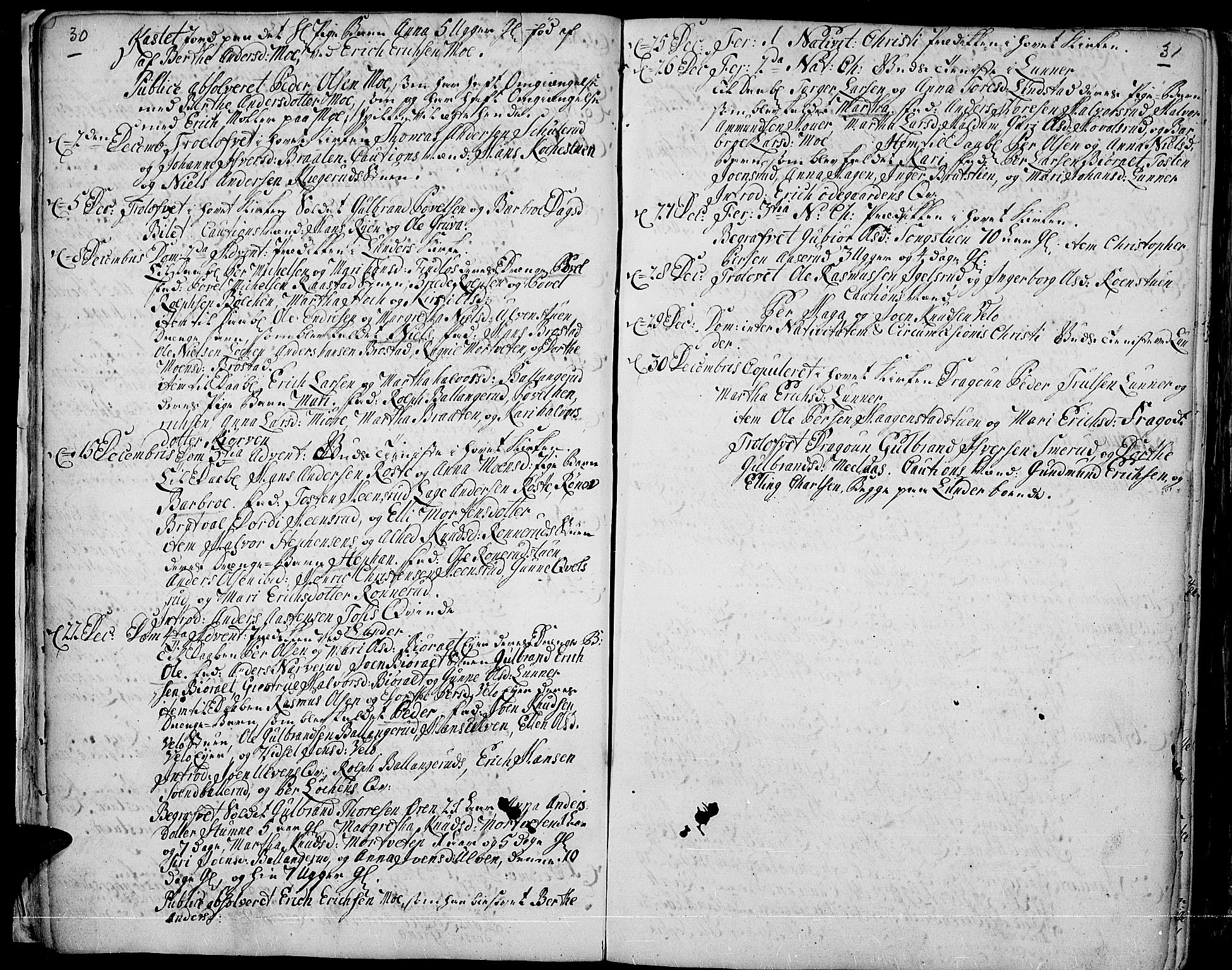 Jevnaker prestekontor, AV/SAH-PREST-116/H/Ha/Haa/L0003: Parish register (official) no. 3, 1752-1799, p. 30-31