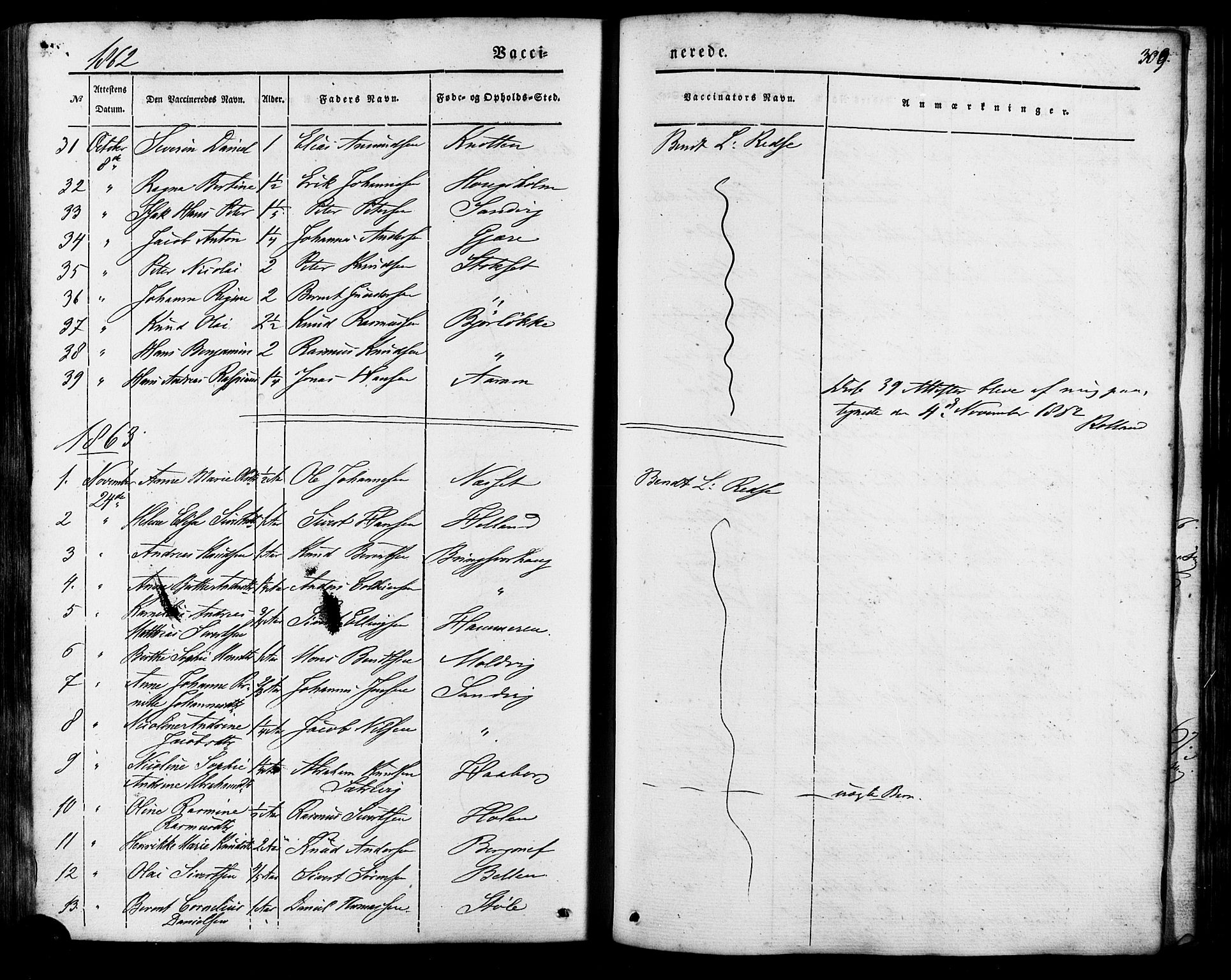 Ministerialprotokoller, klokkerbøker og fødselsregistre - Møre og Romsdal, AV/SAT-A-1454/503/L0034: Parish register (official) no. 503A02, 1841-1884, p. 309