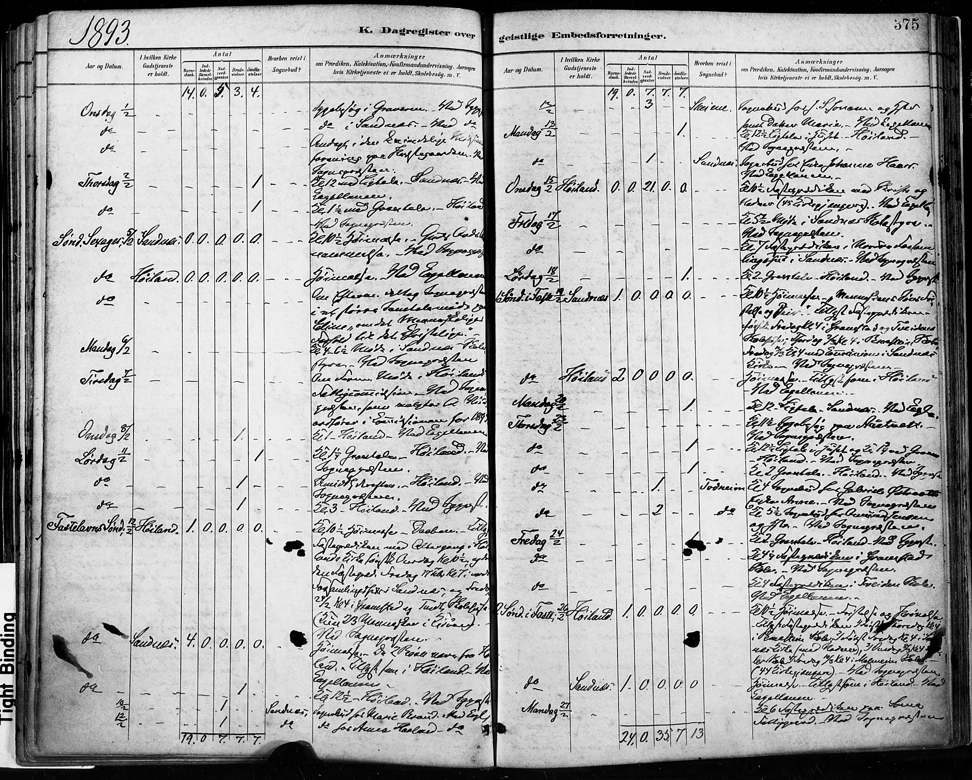 Høyland sokneprestkontor, AV/SAST-A-101799/001/30BA/L0013: Parish register (official) no. A 13.2, 1889-1898, p. 375