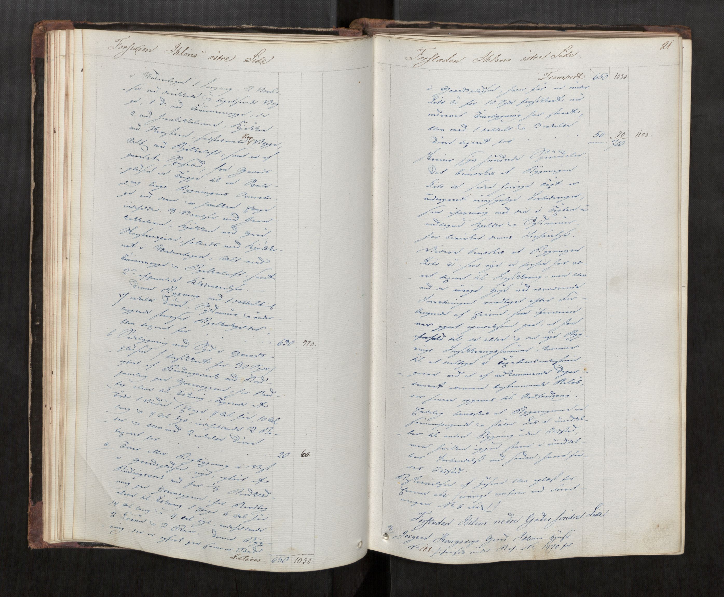 Norges Brannkasse Trondheim magistrat, AV/SAT-A-5590/Fa/L0024: Branntakstprotokoll E, 1846, p. 20b-21a
