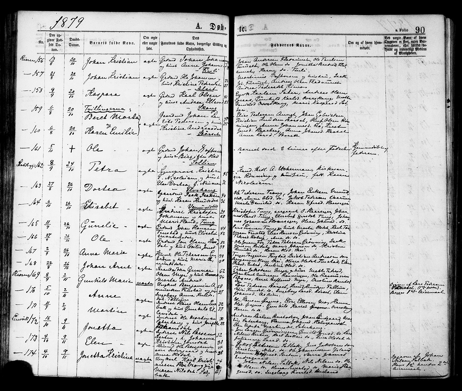 Ministerialprotokoller, klokkerbøker og fødselsregistre - Sør-Trøndelag, SAT/A-1456/646/L0613: Parish register (official) no. 646A11, 1870-1884, p. 90