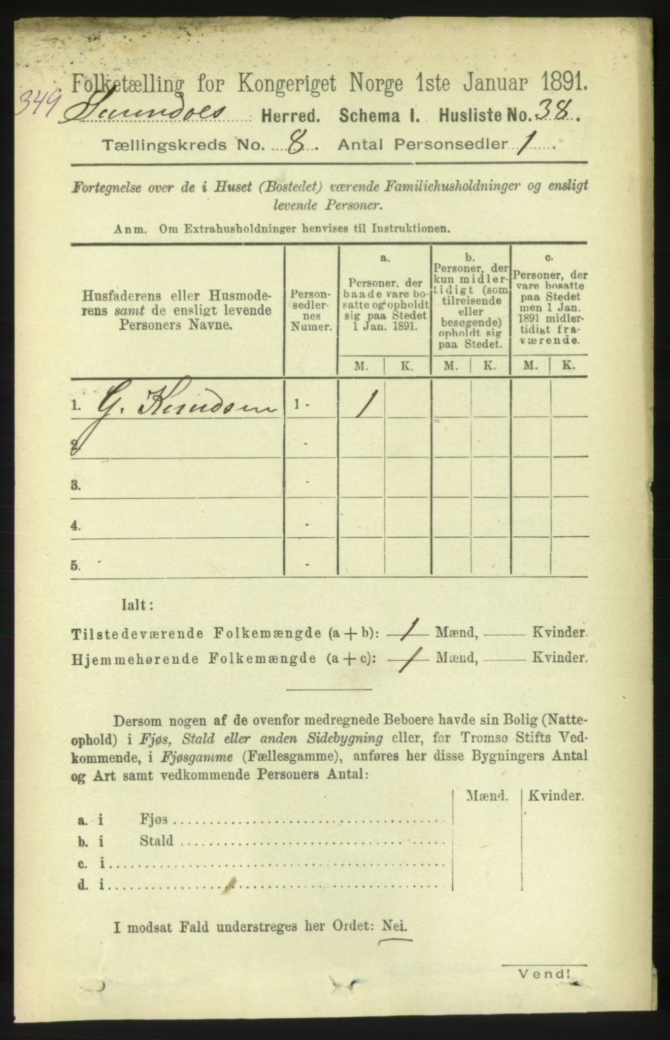 RA, 1891 census for 1566 Surnadal, 1891, p. 2068