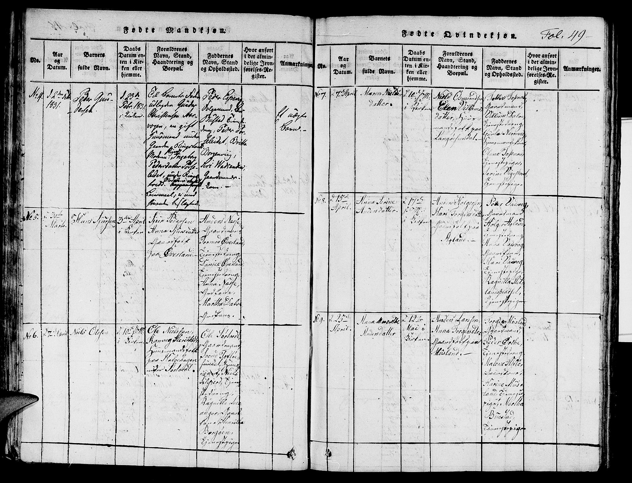 Nedstrand sokneprestkontor, AV/SAST-A-101841/01/V: Parish register (copy) no. B 1 /1, 1816-1847, p. 49