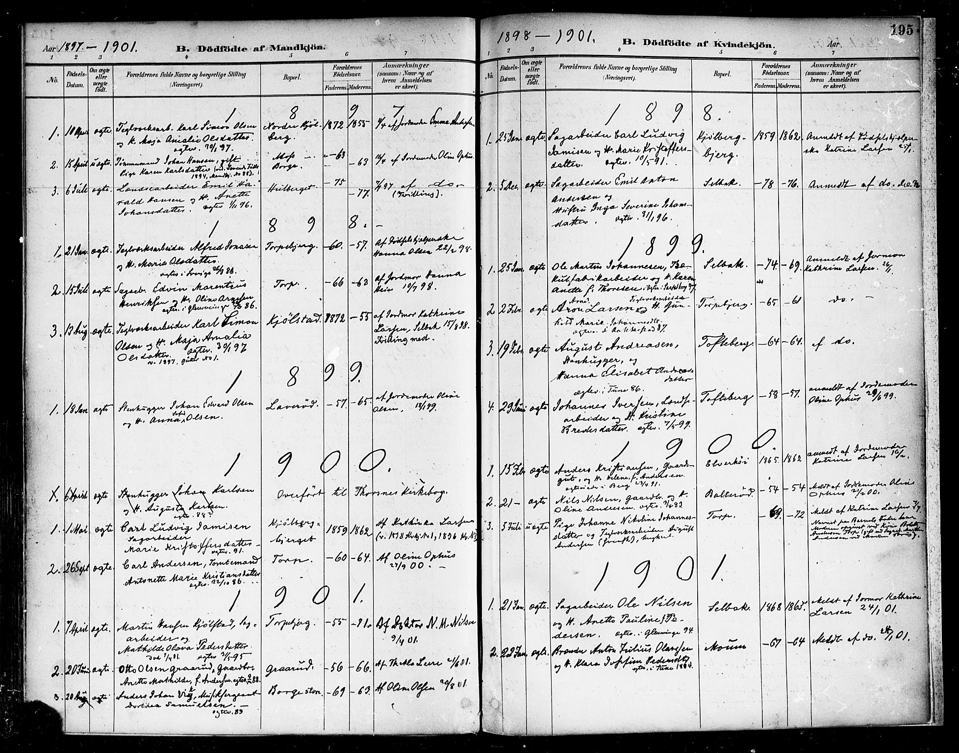 Borge prestekontor Kirkebøker, SAO/A-10903/F/Fa/L0008: Parish register (official) no. I 8A, 1887-1902, p. 195