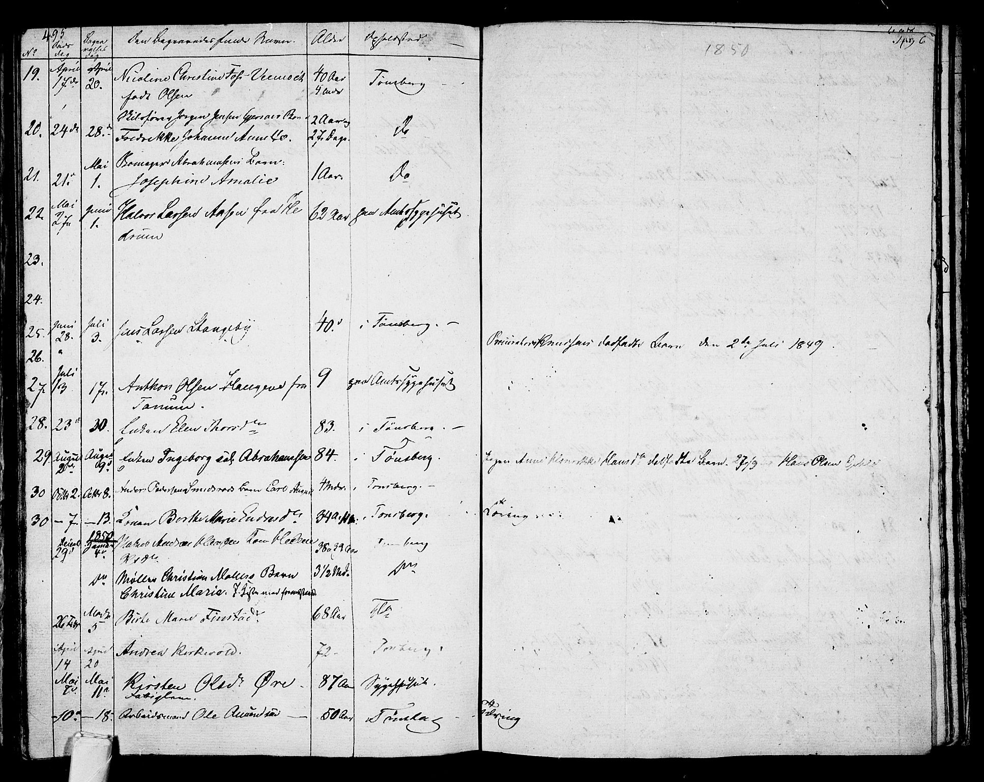 Tønsberg kirkebøker, AV/SAKO-A-330/G/Ga/L0002: Parish register (copy) no. 2, 1827-1854, p. 495-496