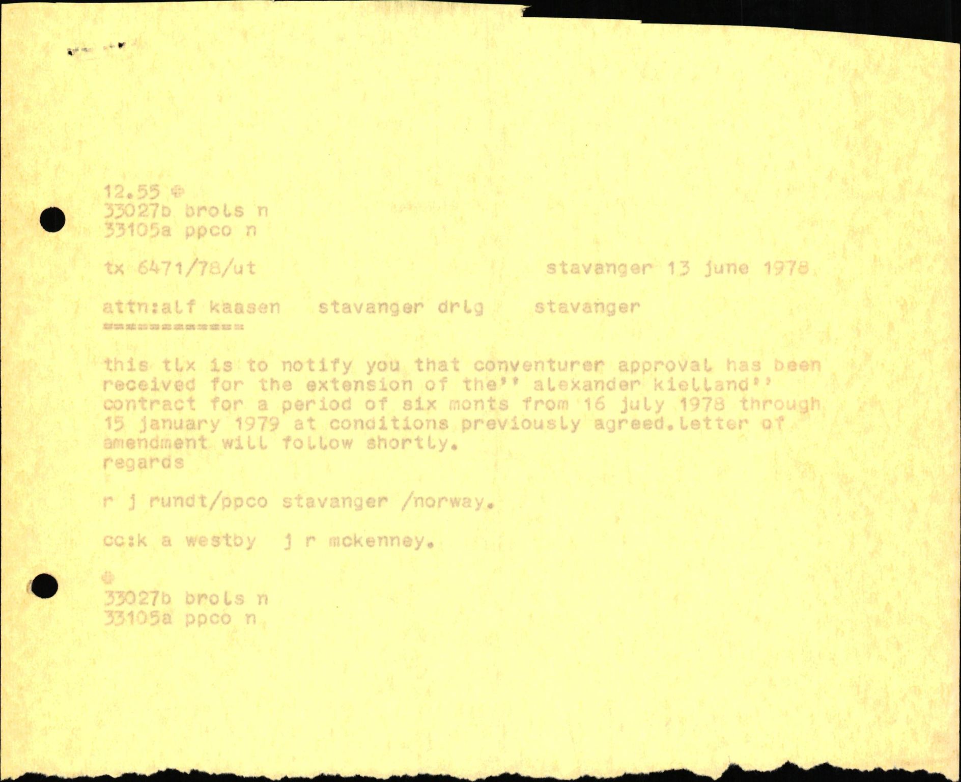 Pa 1503 - Stavanger Drilling AS, AV/SAST-A-101906/2/E/Eb/Eba/L0010: Sak og korrespondanse, 1977-1981