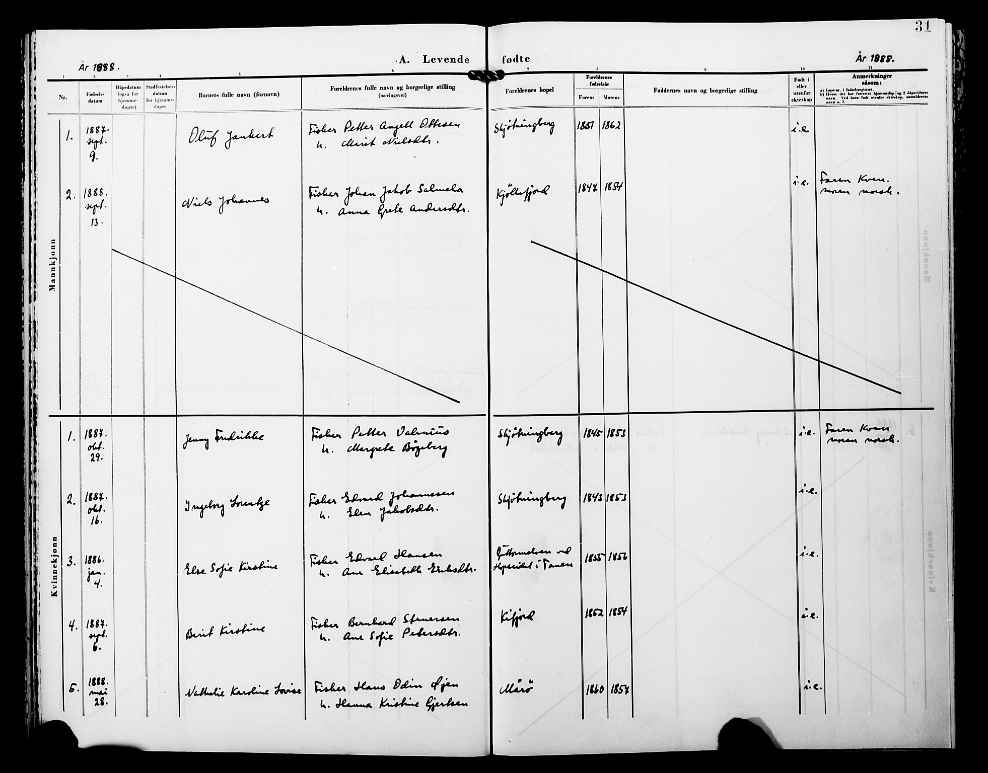 Lebesby sokneprestkontor, AV/SATØ-S-1353/H/Ha/L0005kirke: Parish register (official) no. 5, 1870-1902, p. 31