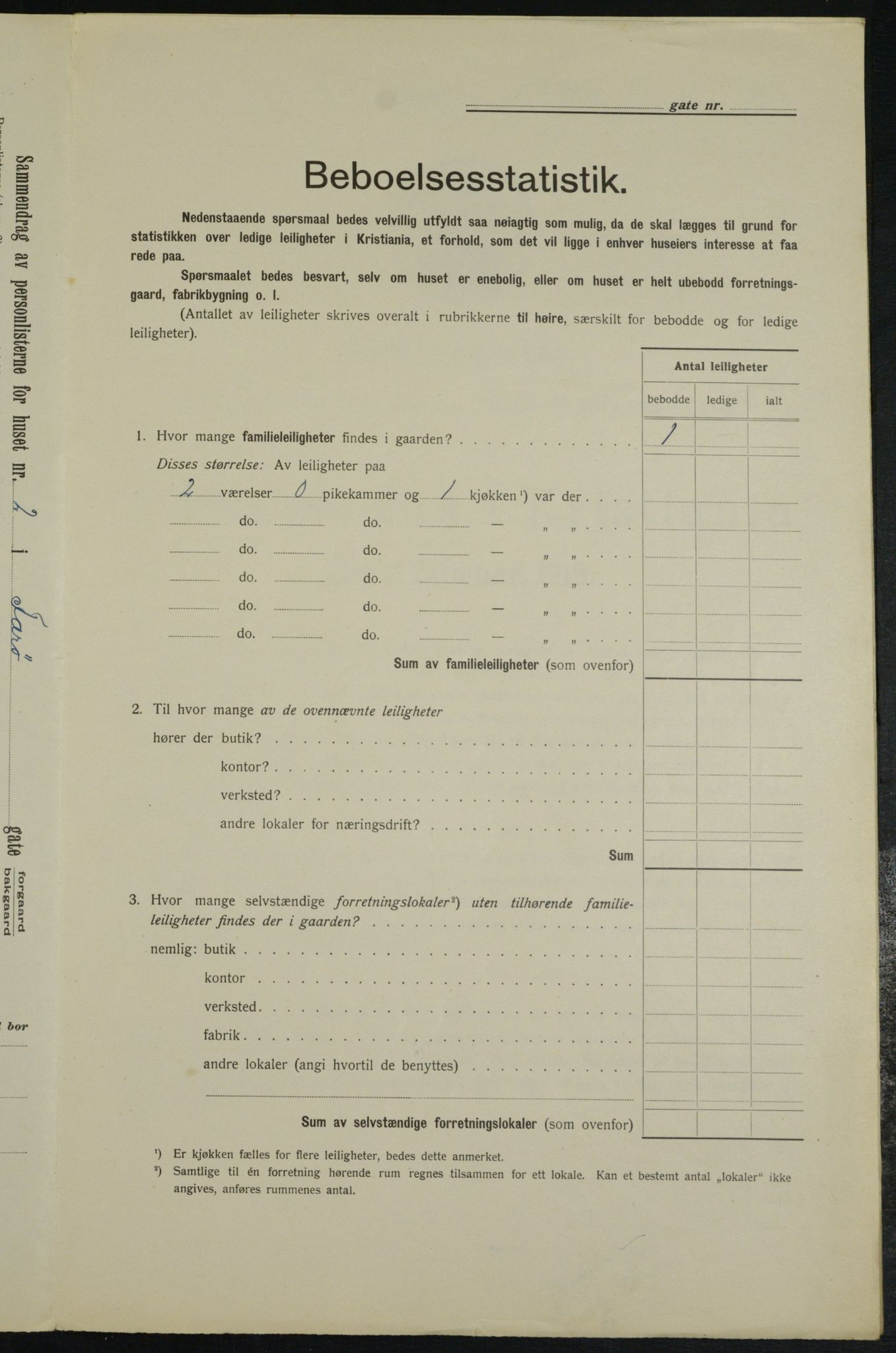 OBA, Municipal Census 1913 for Kristiania, 1913, p. 2499