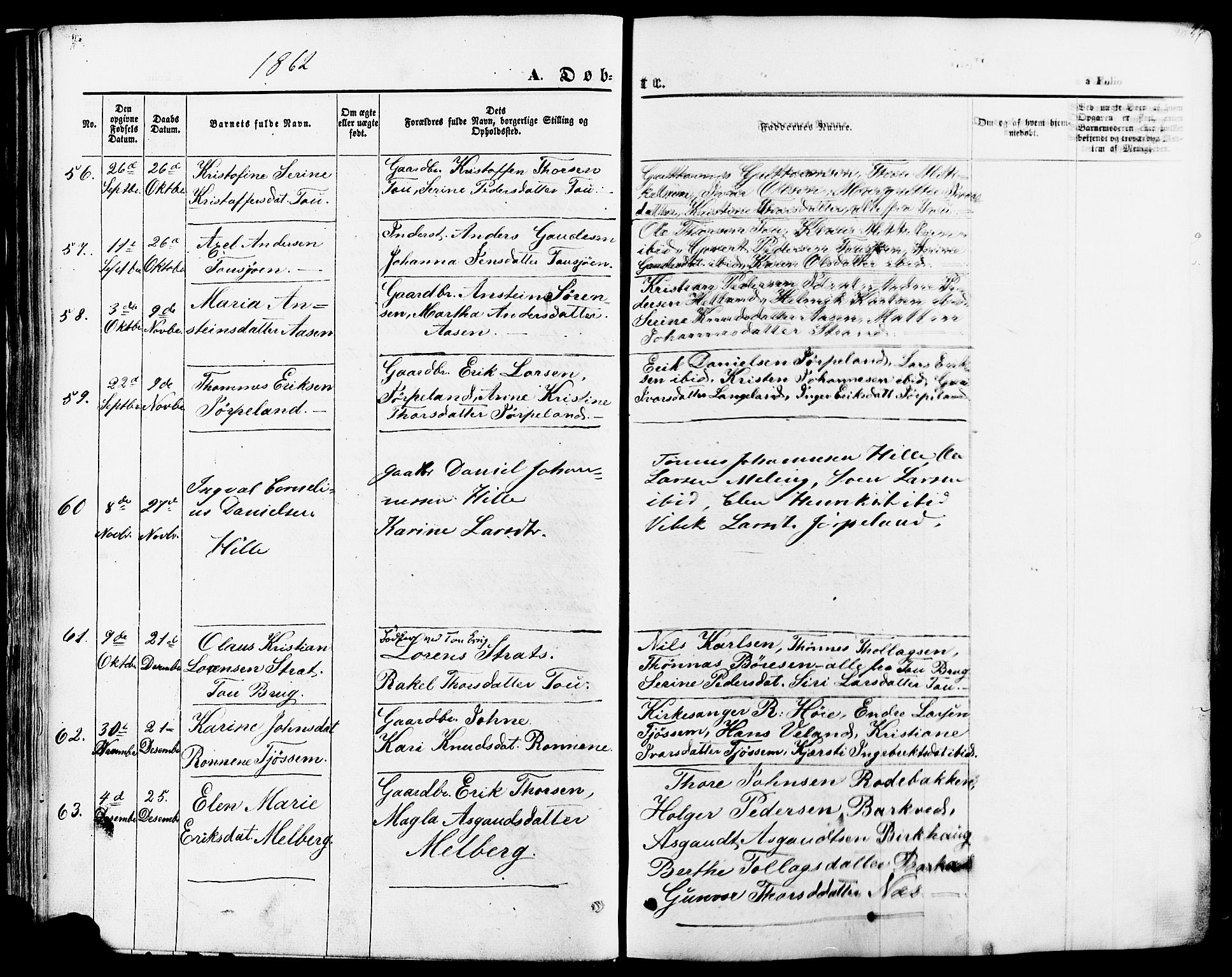 Strand sokneprestkontor, AV/SAST-A-101828/H/Ha/Haa/L0007: Parish register (official) no. A 7, 1855-1881, p. 40