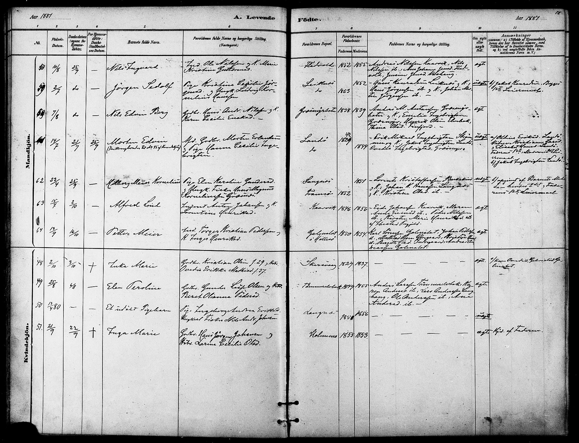 Lenvik sokneprestembete, SATØ/S-1310/H/Ha/Haa/L0011kirke: Parish register (official) no. 11, 1880-1889, p. 12