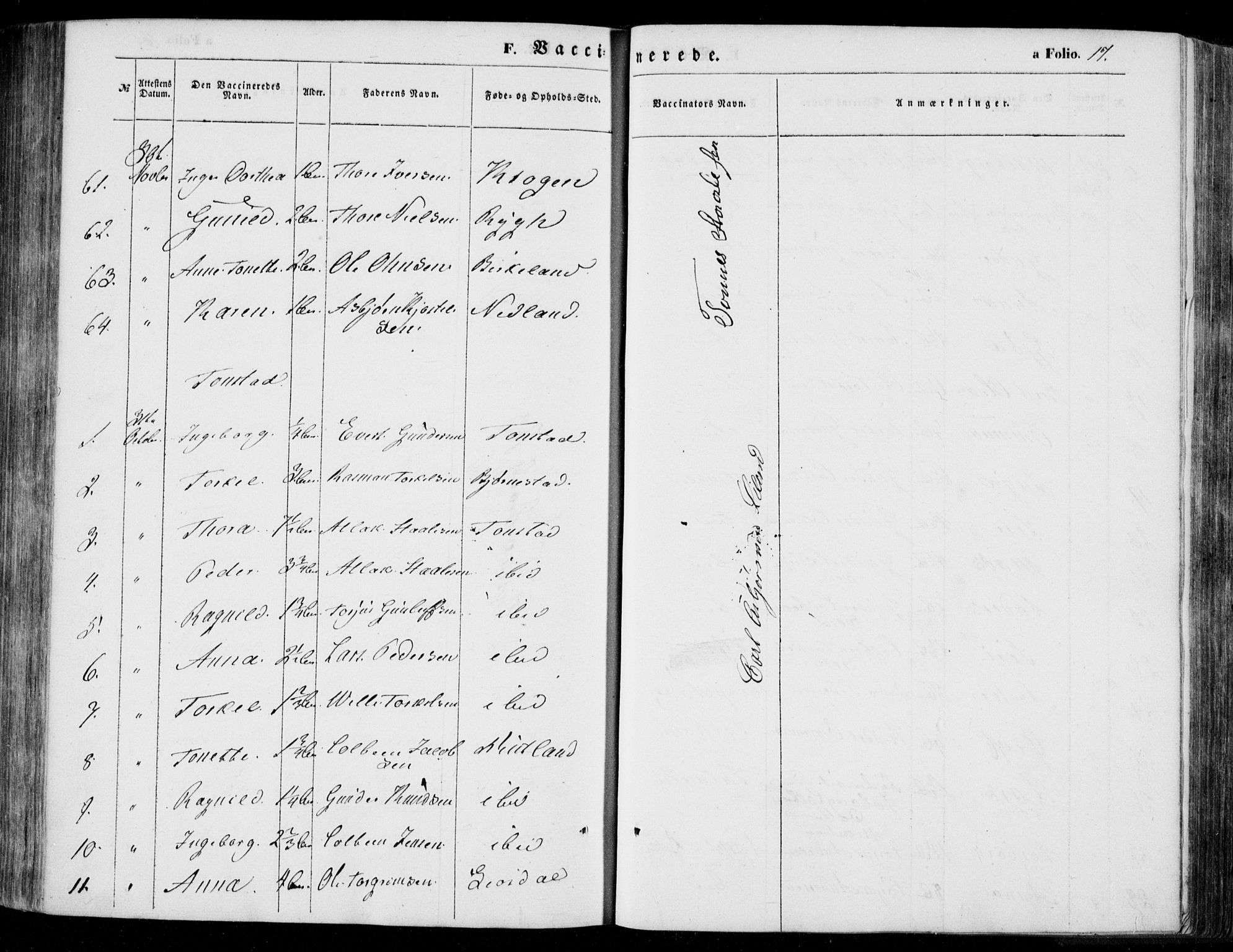 Bakke sokneprestkontor, AV/SAK-1111-0002/F/Fa/Faa/L0005: Parish register (official) no. A 5, 1847-1855, p. 17